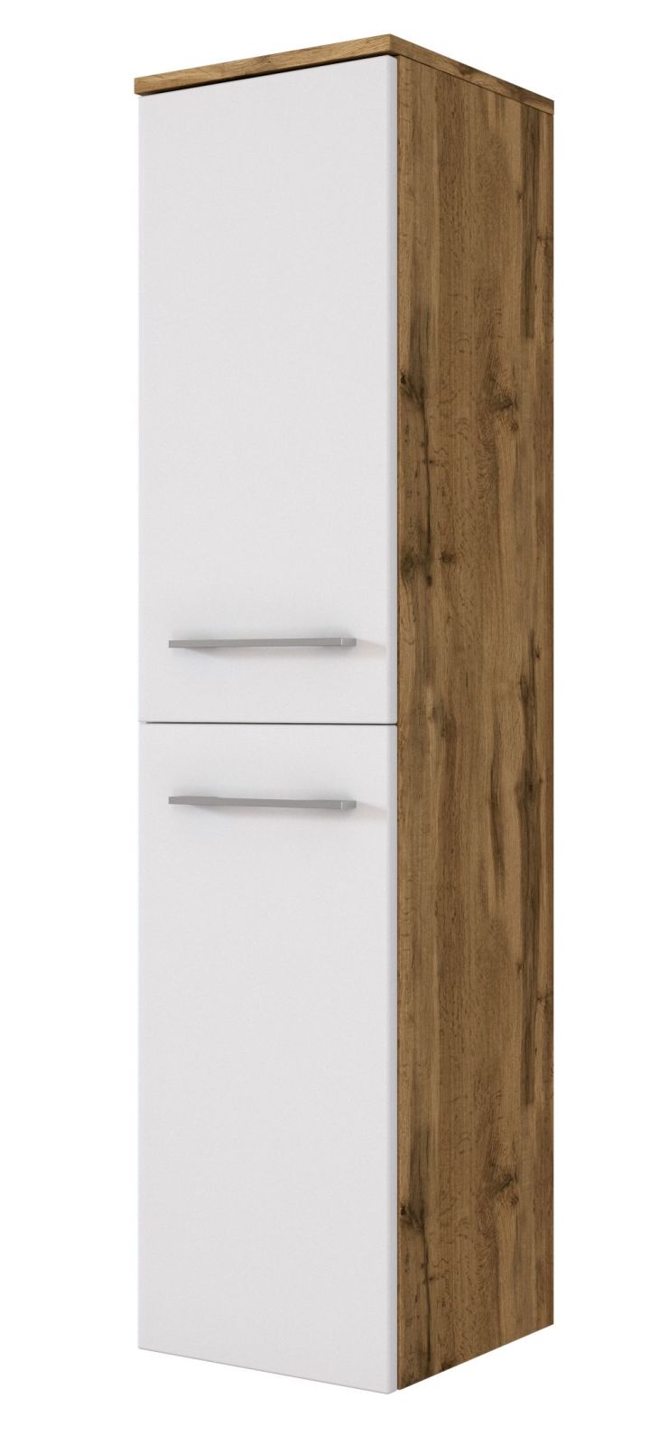 Midischrank LIVORNO - weiß matt - Wotaneiche - 30 cm