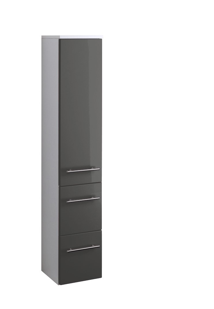 Midischrank PARMA - grau Hochglanz - weiß - 25 cm
