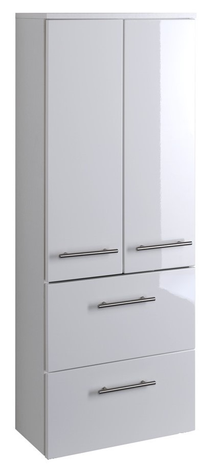Midischrank PARMA - weiß Hochglanz - weiß - 50 cm