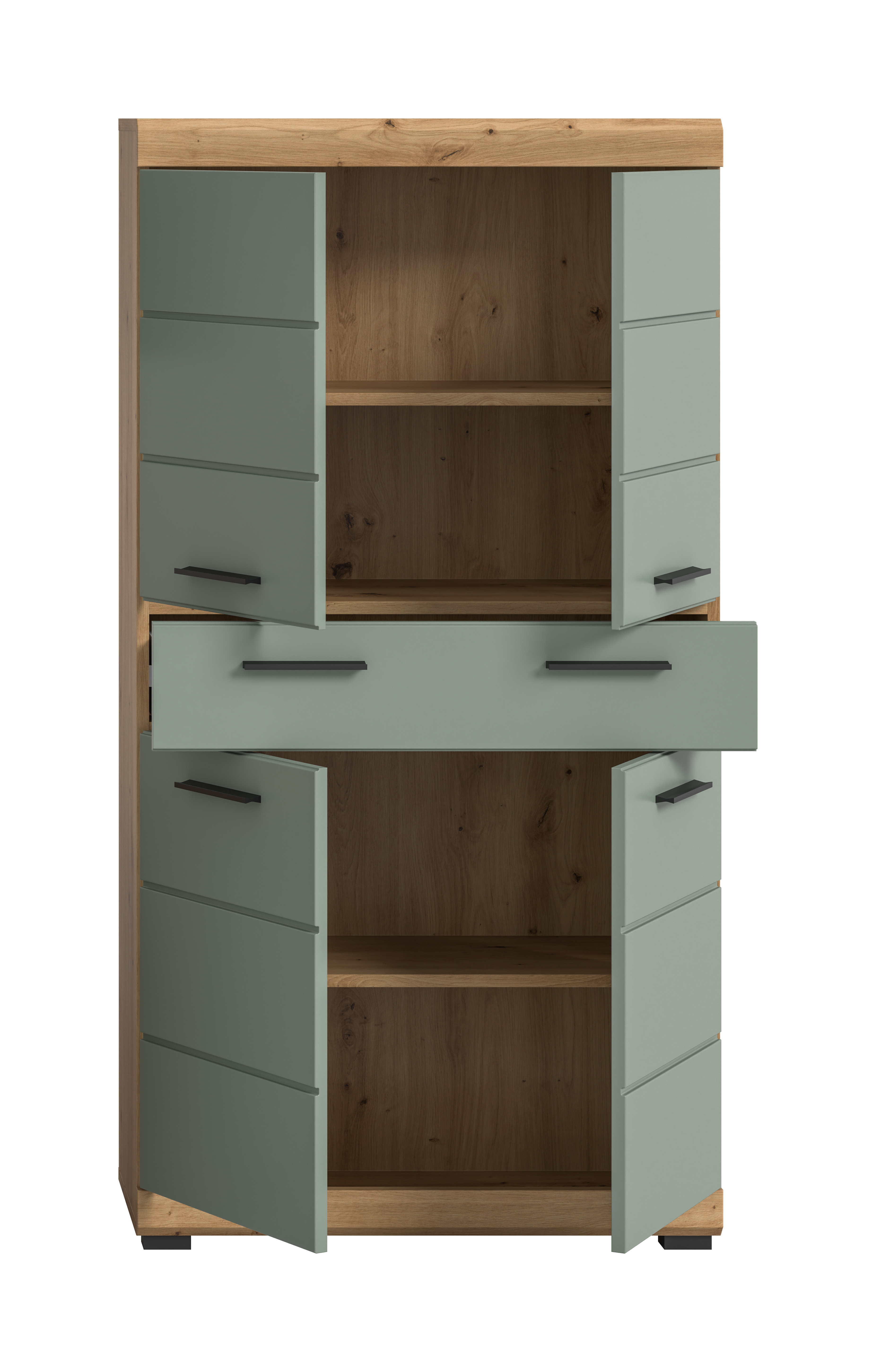 Midischrank SCOUT - Salbei - Artisan Eiche - 74 cm