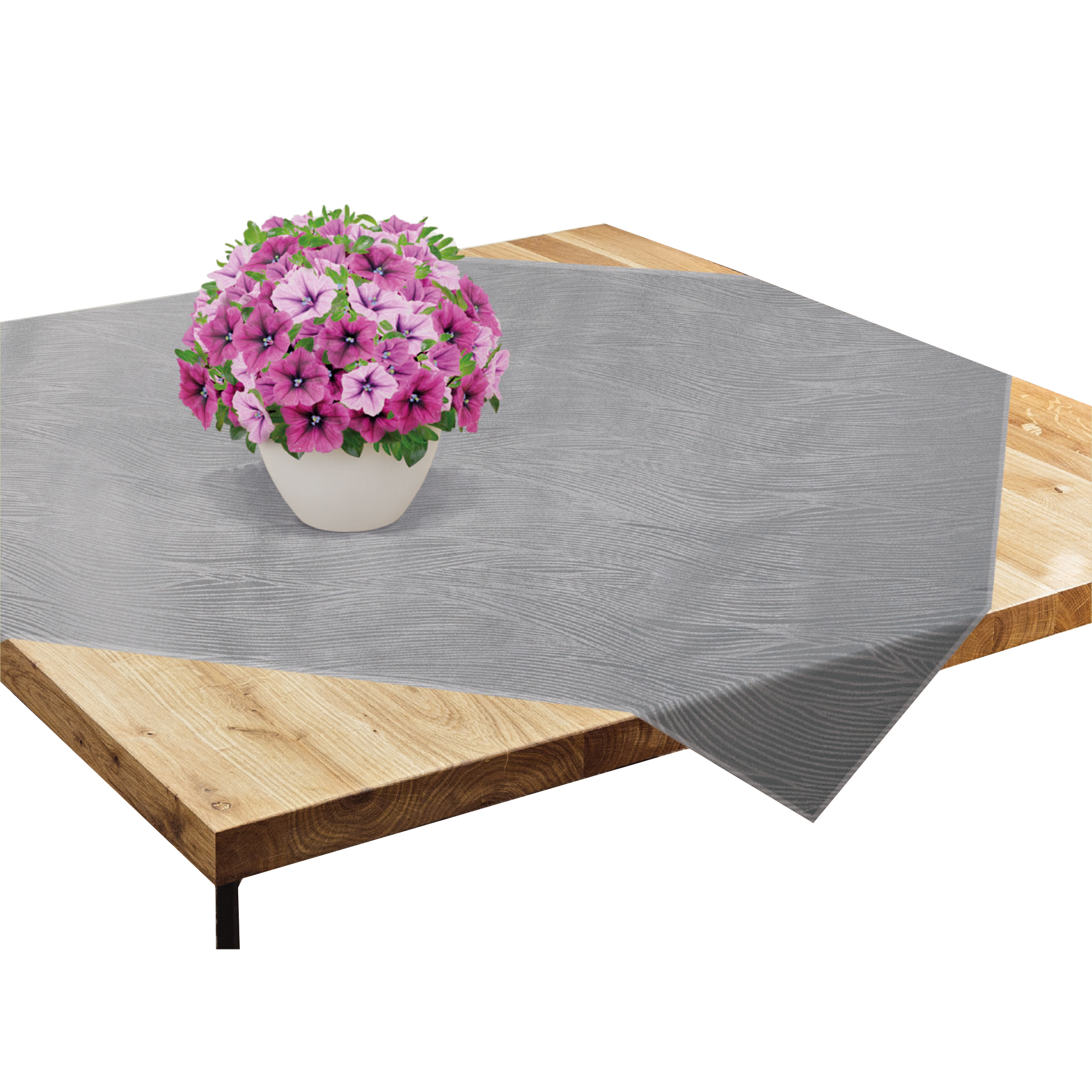 Mitteltischdecke - silber - Jacquard - 85x85 cm