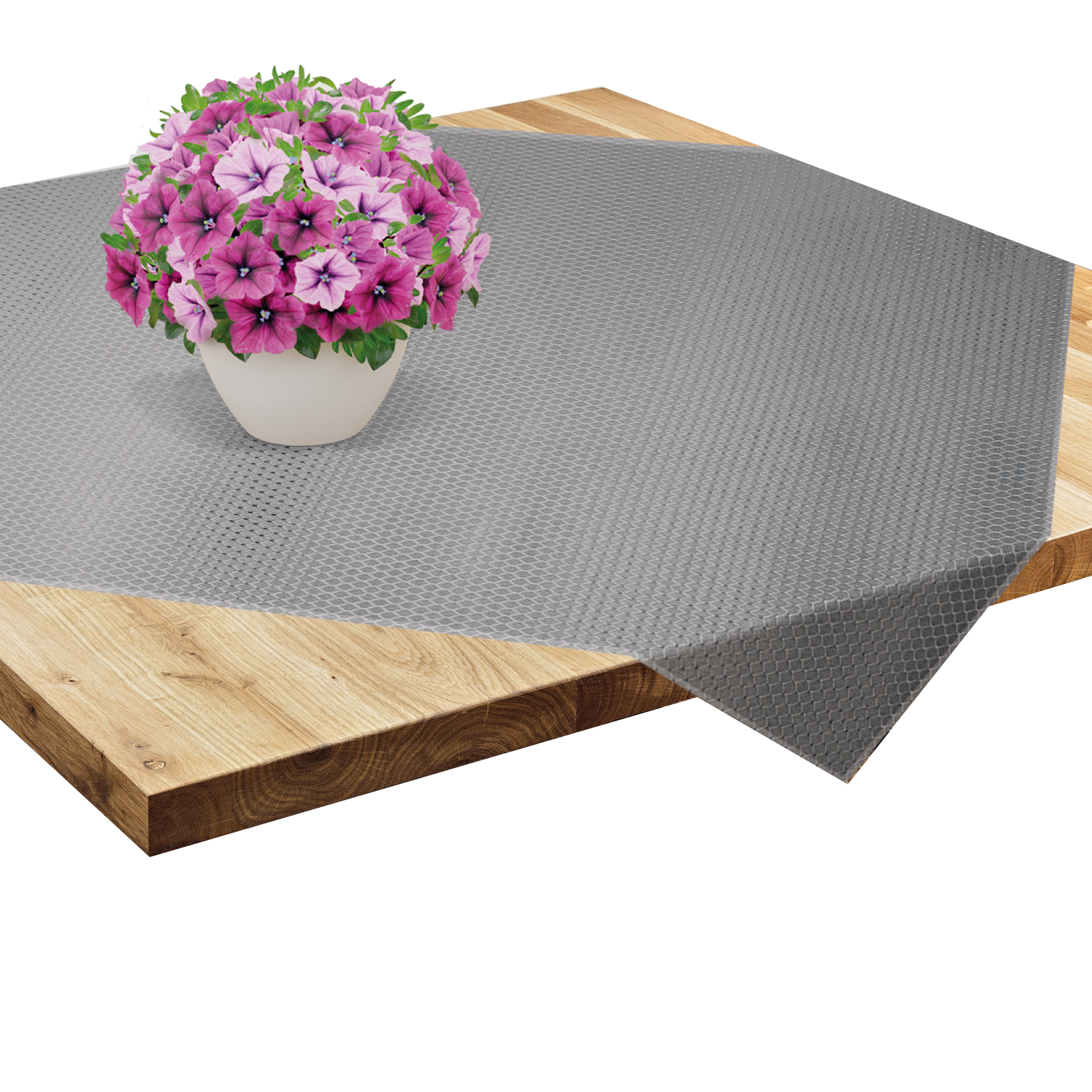 Mitteltischdecke - silber - Jacquard - 85x85 cm