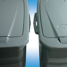 Mülleimer - silber-blau - 25 Liter