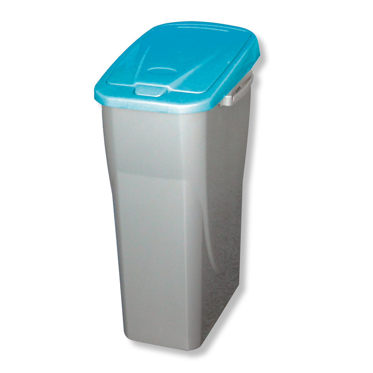 Mülleimer - silber-blau - 25 Liter