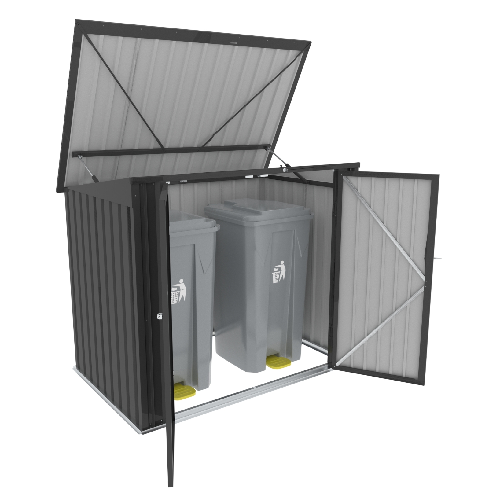 Mülltonnenbox - anthrazit - 157,5 cm
