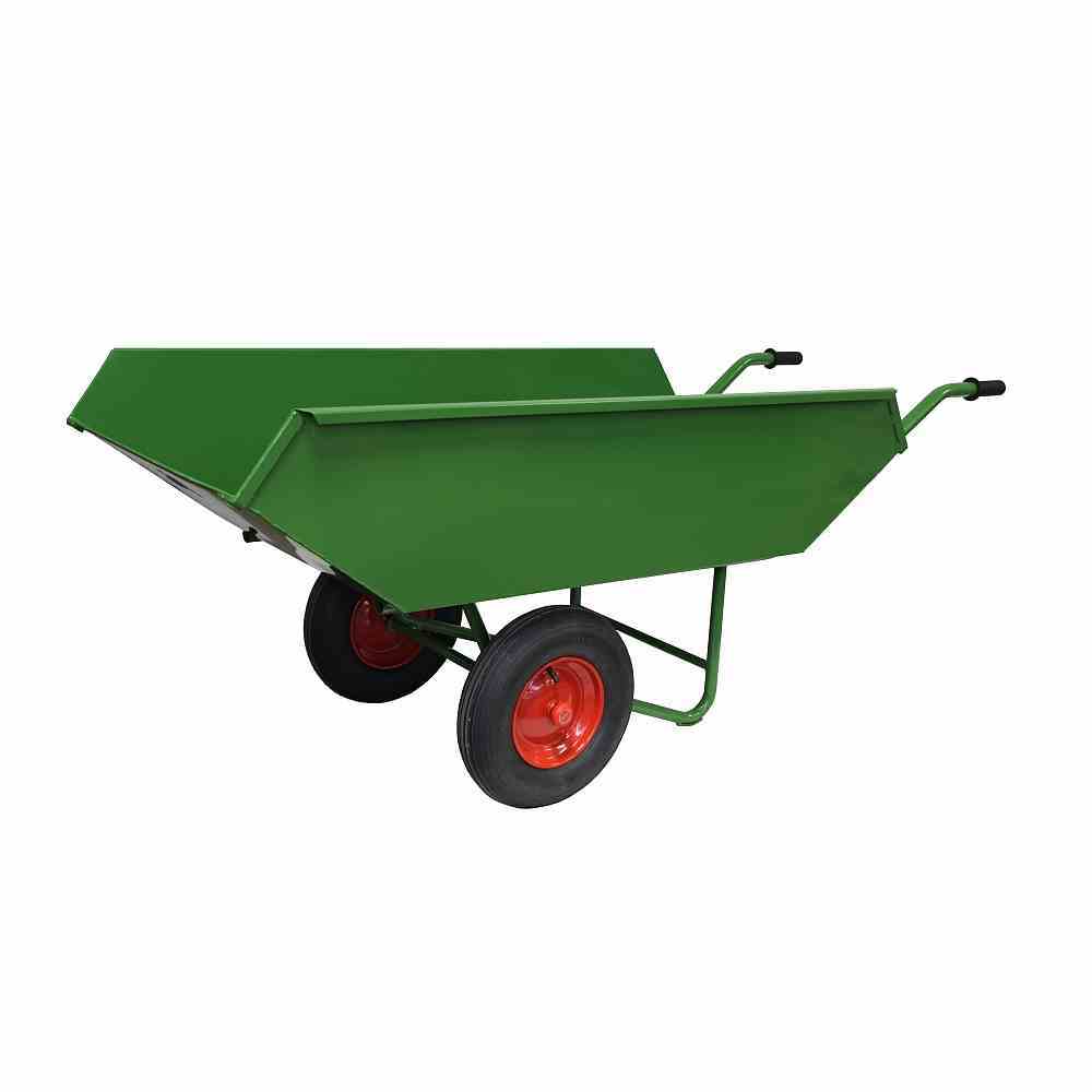 Muldenkuli - grün - Metall - 450 Liter