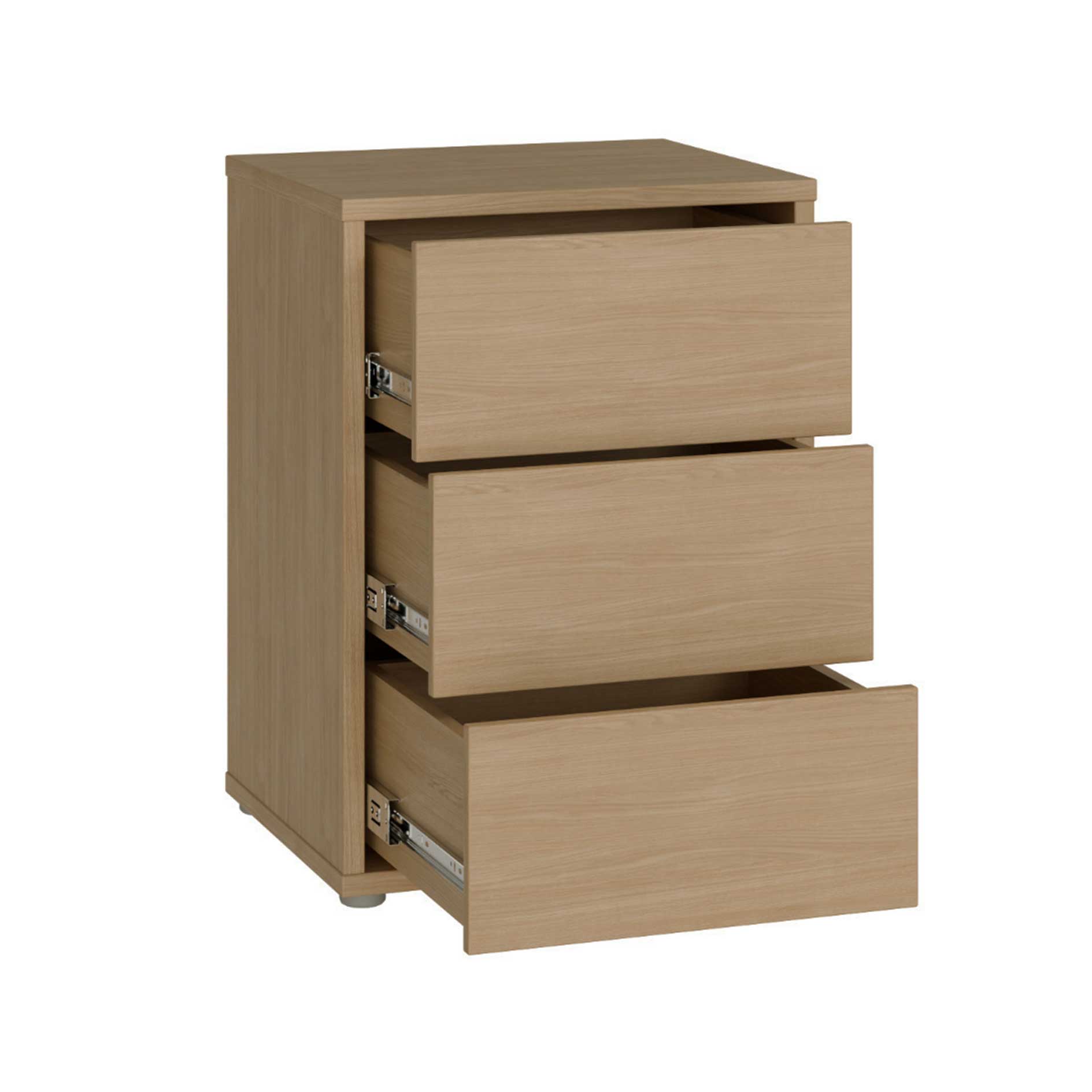 Nachtkommode - Elegancia Eiche - 3 Schubkästen - 50 cm