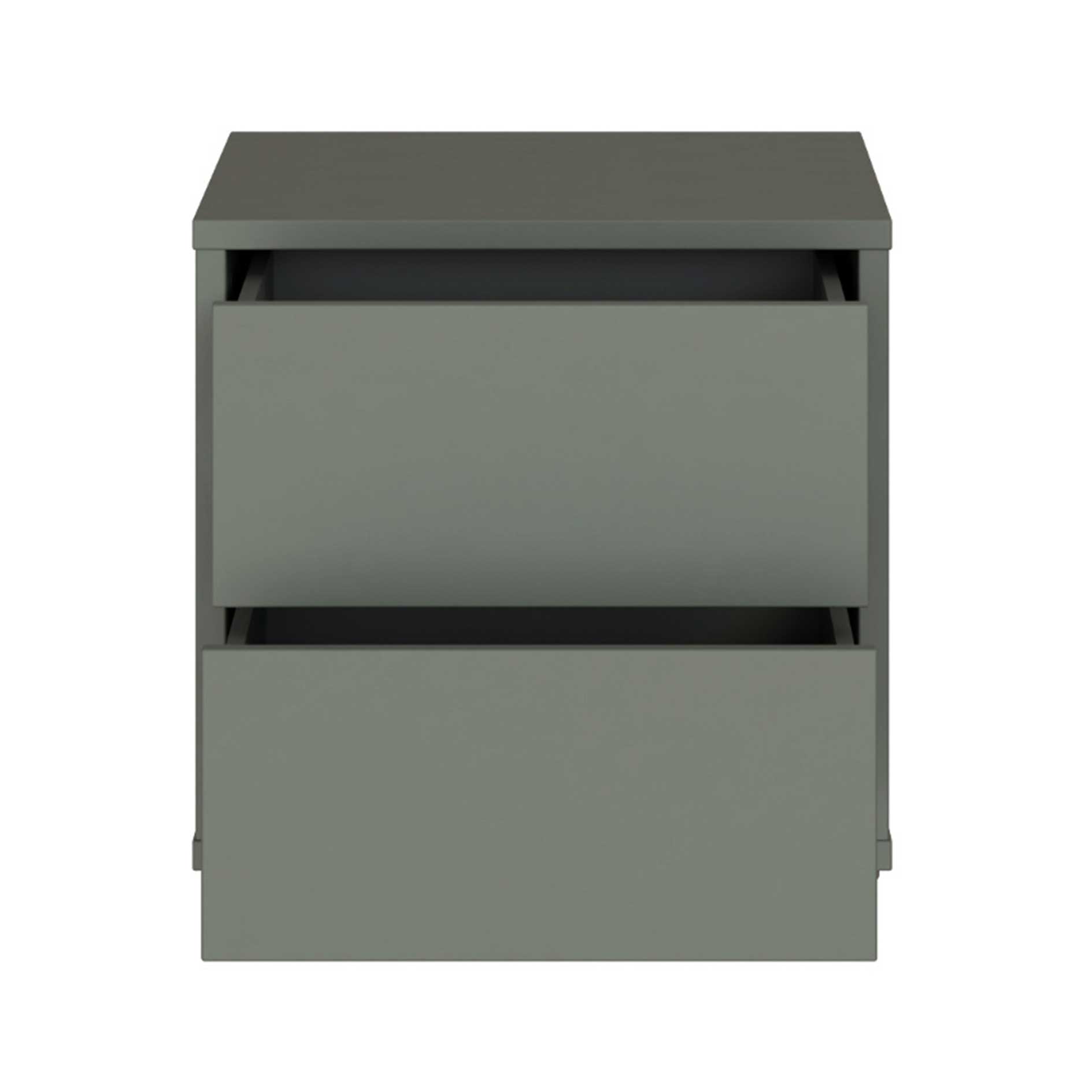 Nachtkommode - salbei - 2 Schubkästen - 50 cm