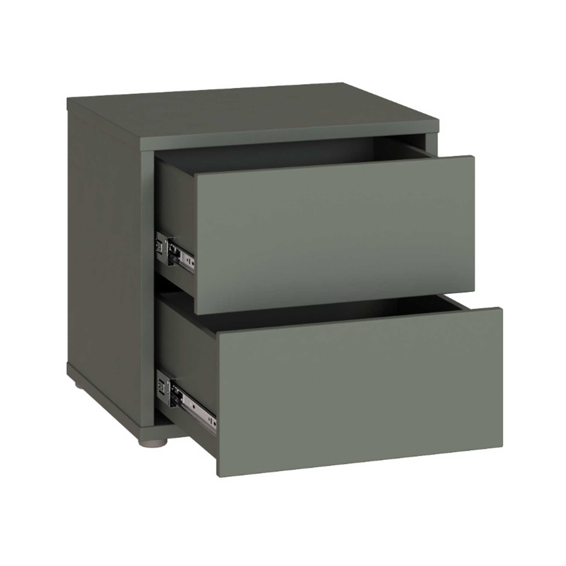 Nachtkommode - salbei - 2 Schubkästen - 50 cm