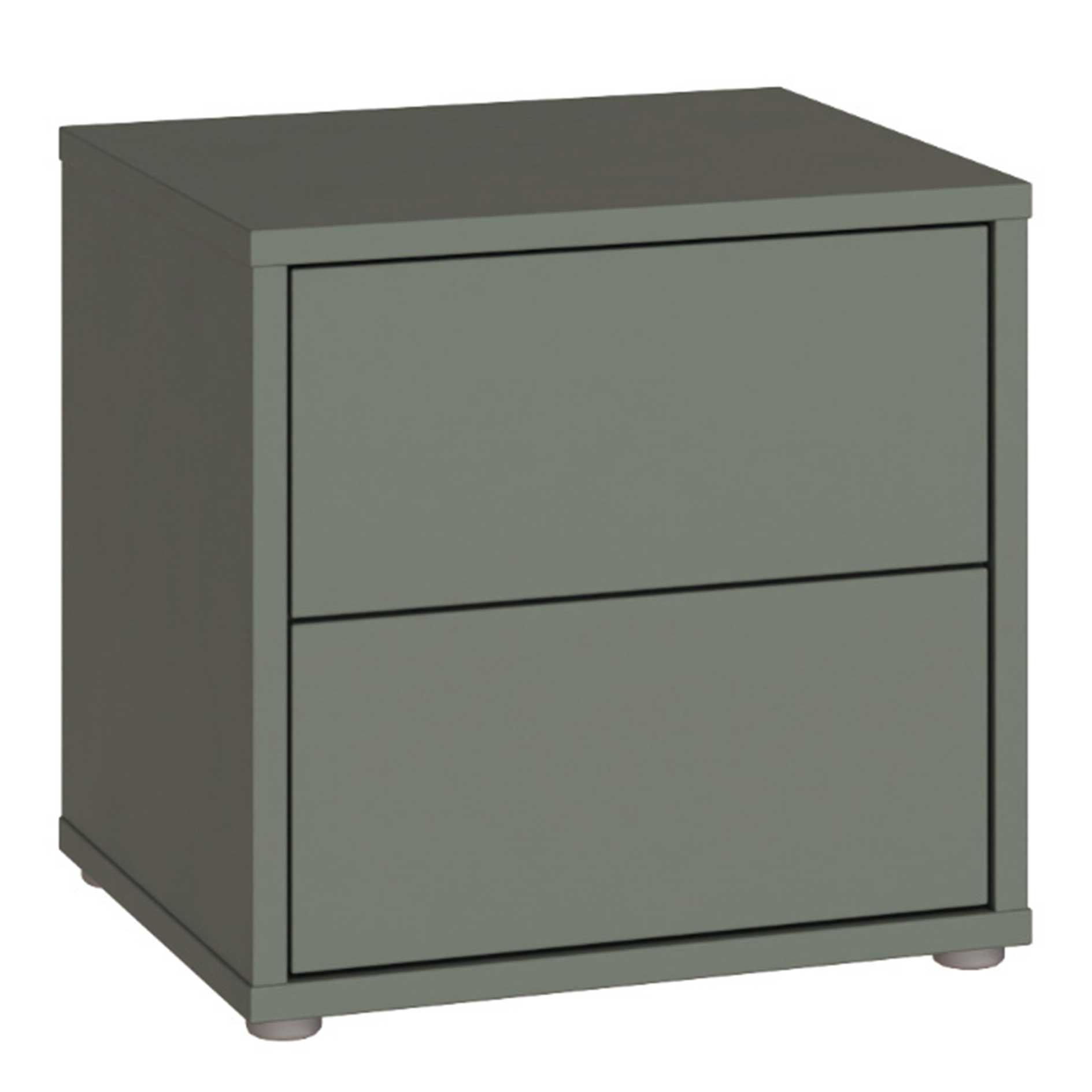 Nachtkommode - salbei - 2 Schubkästen - 50 cm