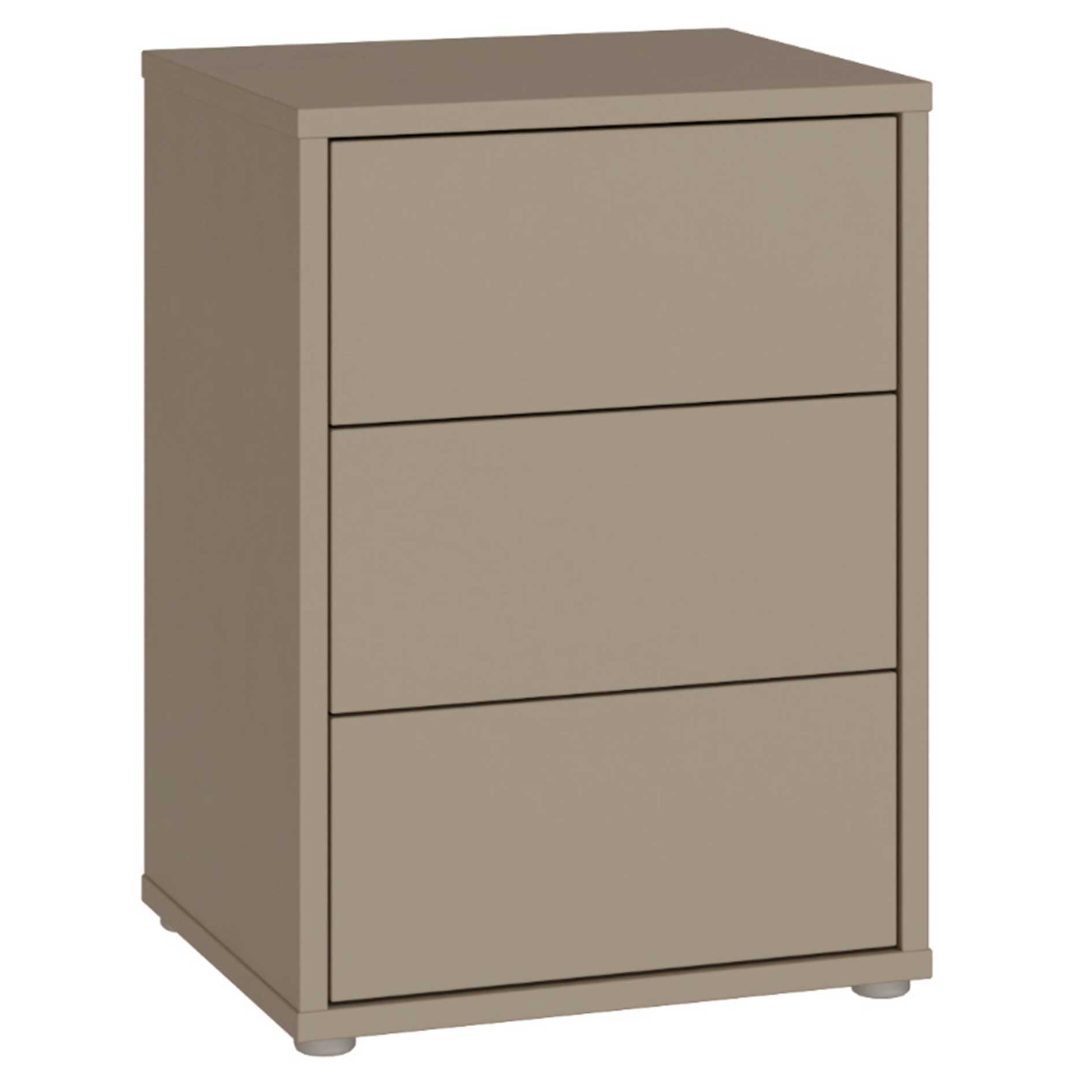 Nachtkommode - taupe - 3 Schubkästen - 50 cm