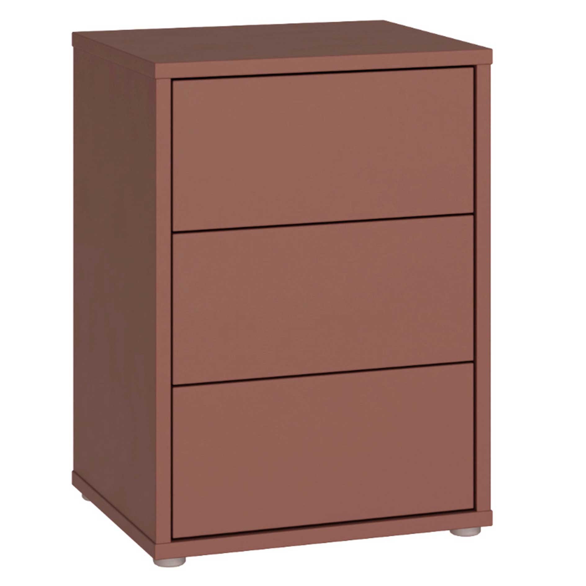 Nachtkommode - terrakotta - 3 Schubkästen - 50 cm