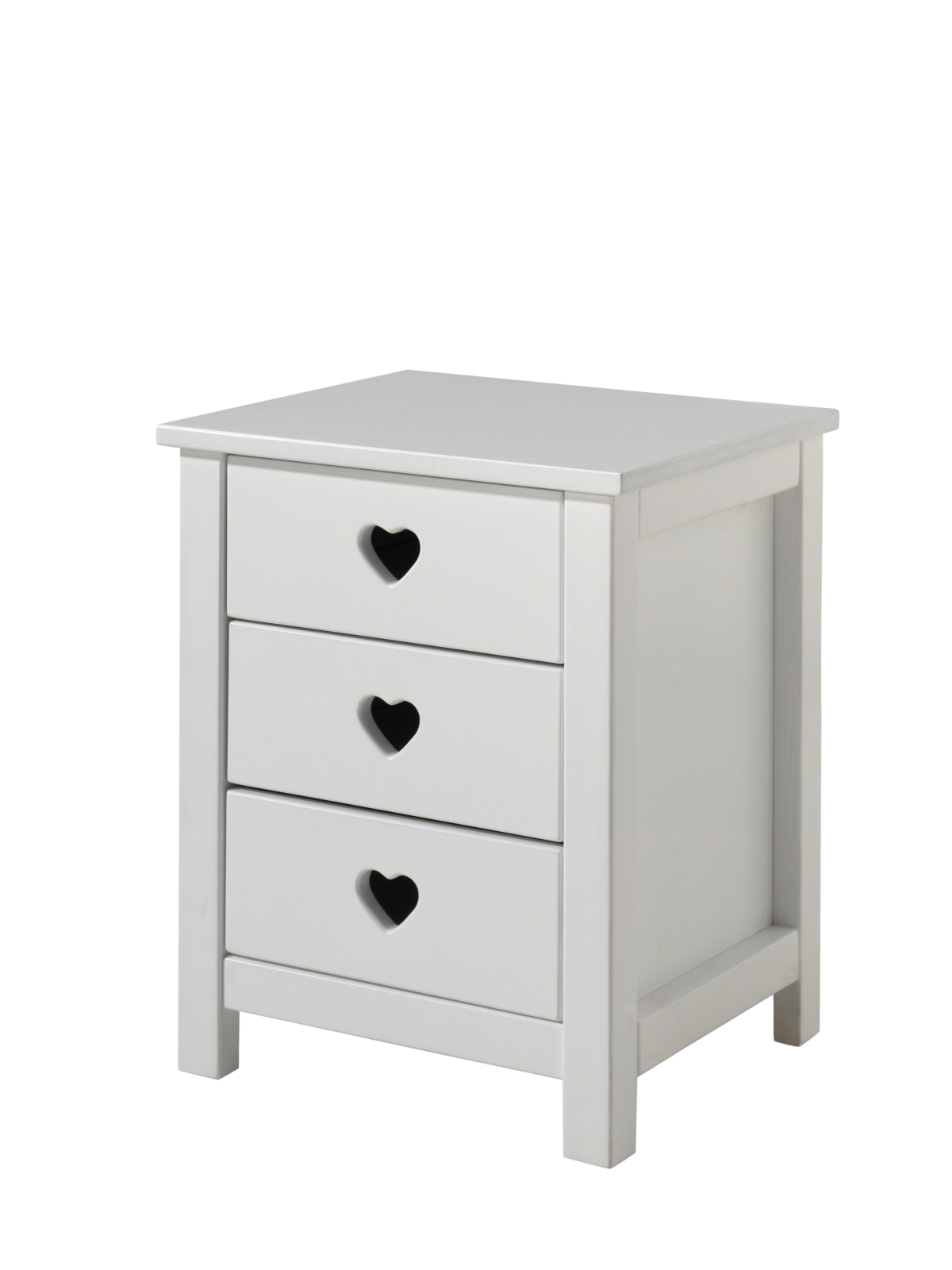 Nachtkonsole AMORI - weiß - 3 Schubkästen