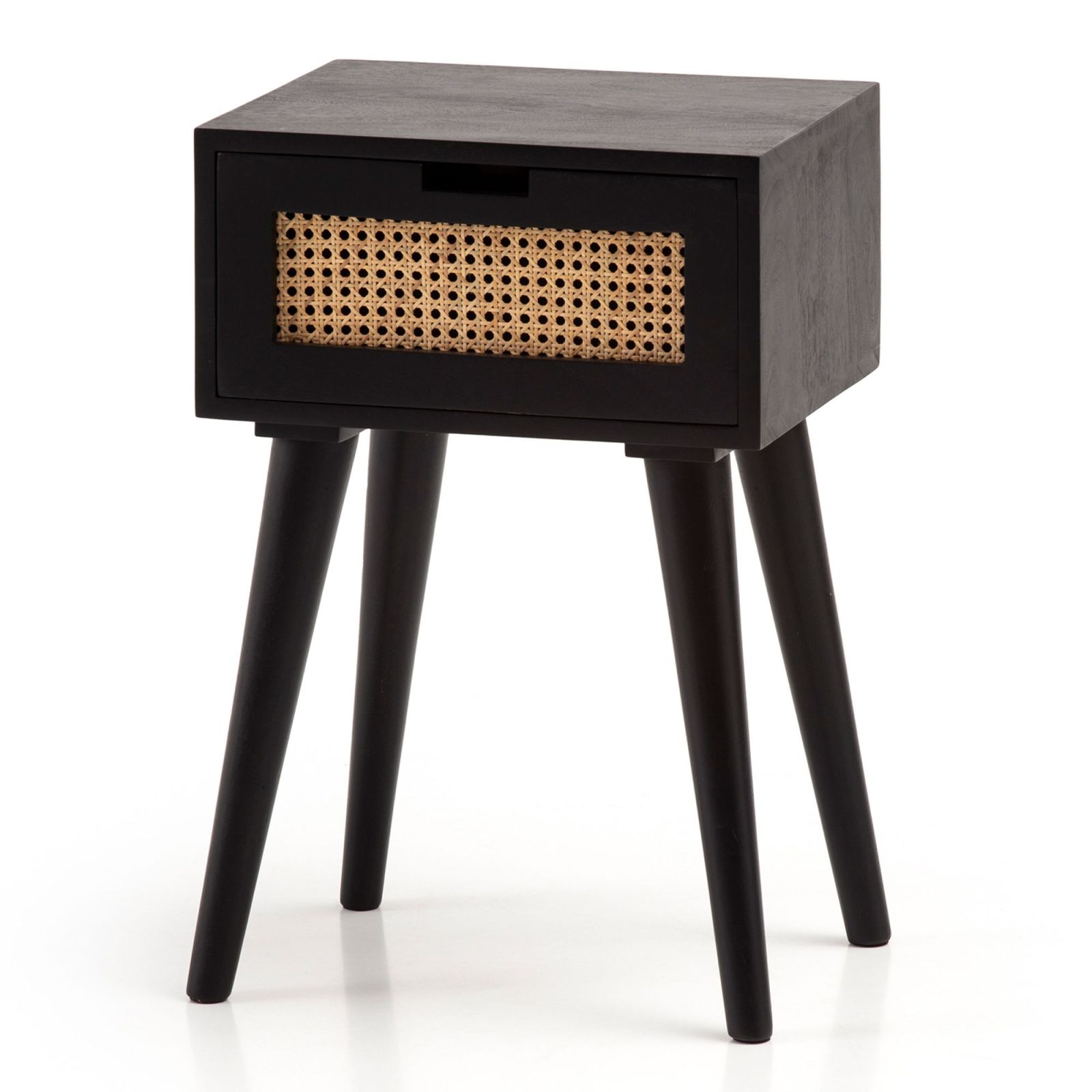 Nachtkonsole - schwarz-braun - 60 cm hoch