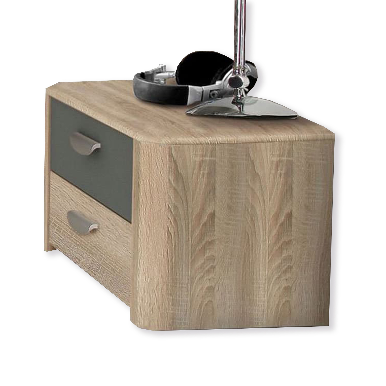 Nachtkonsole - Sonoma Eiche - grau - 54 cm breit