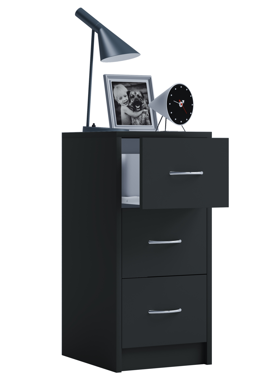 Nachttisch BOXAL MAXI - schwarz - 35 cm breit