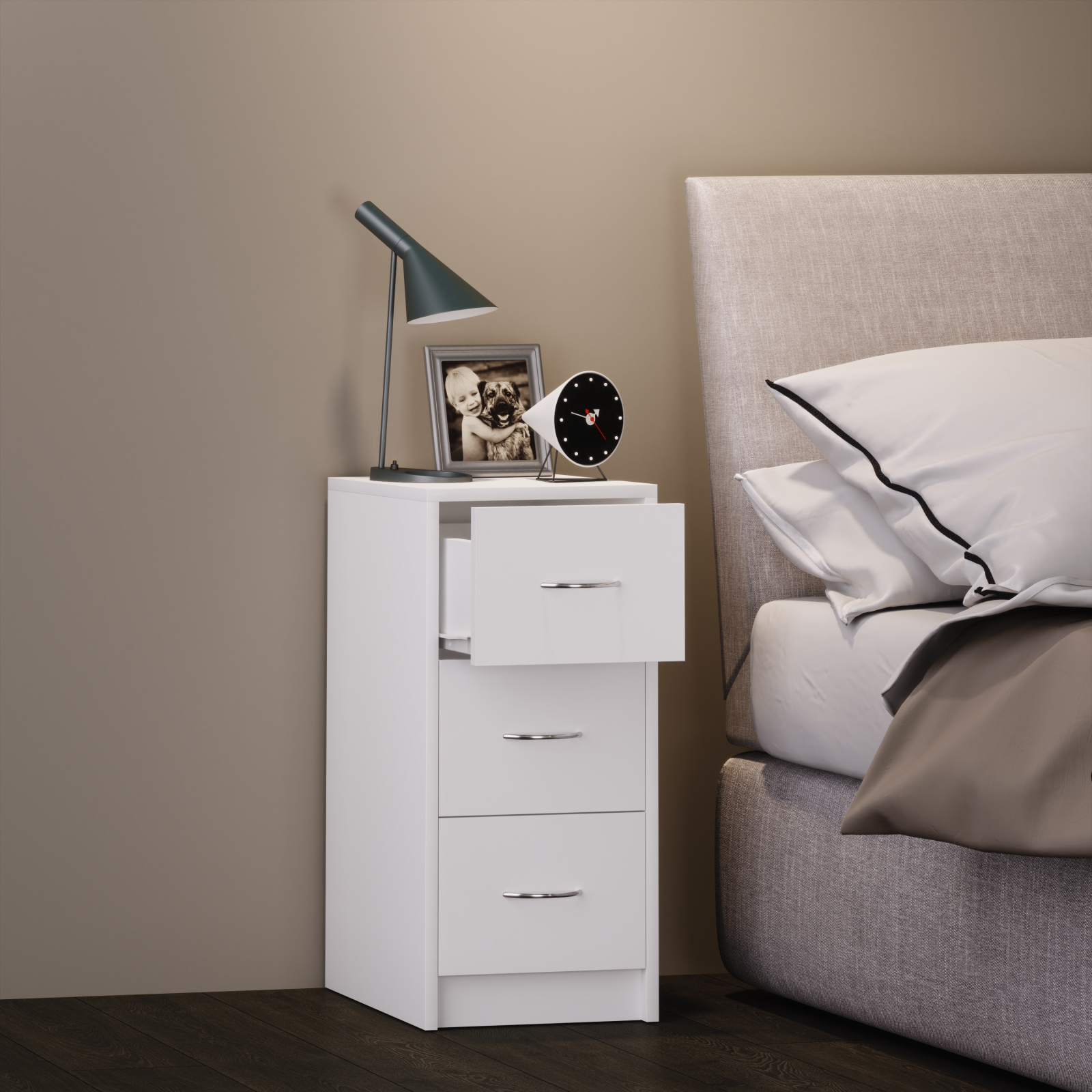 Nachttisch BOXAL MAXI - weiß - 35 cm breit