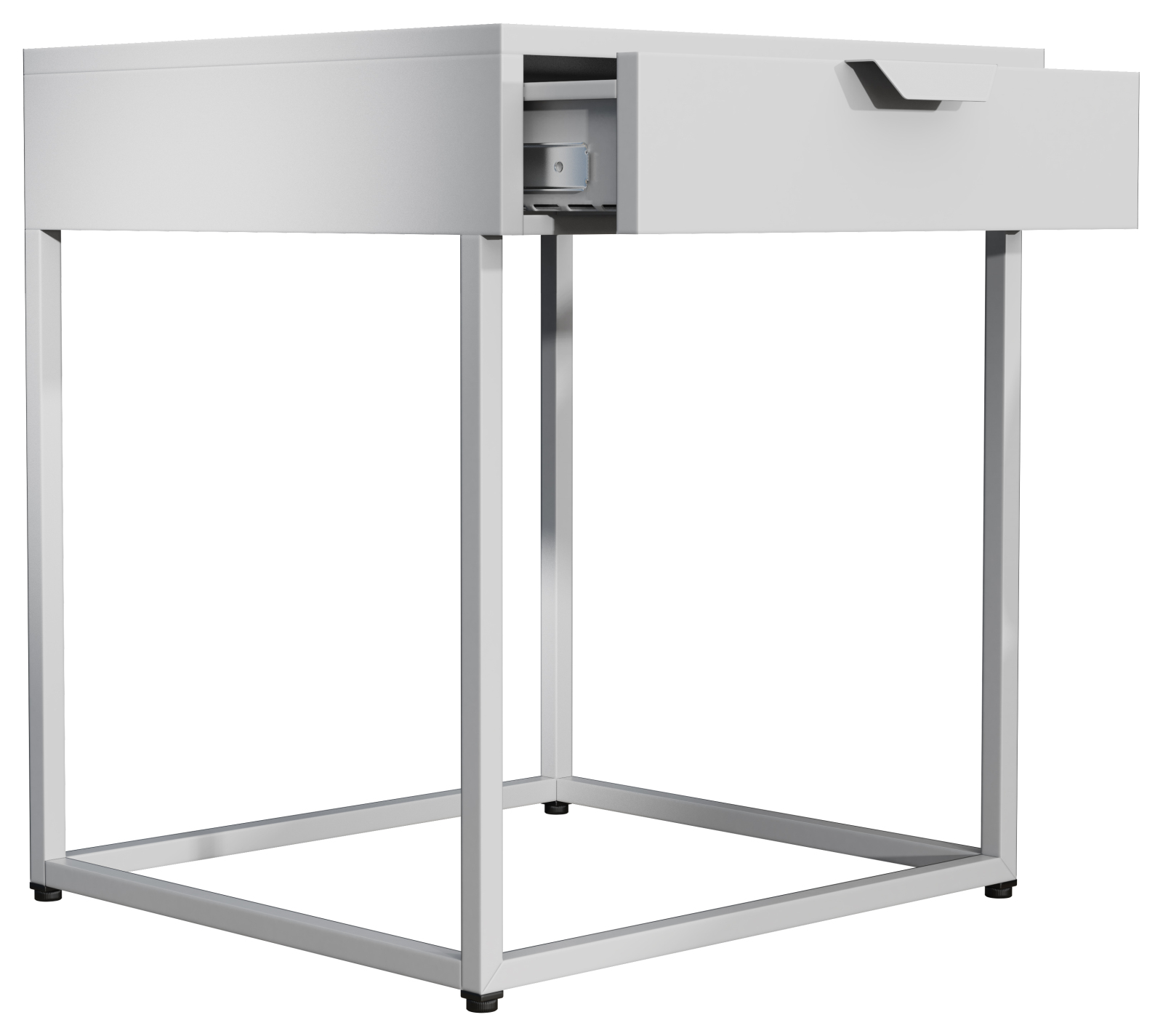 Nachttisch FLOKAS S - weiß - Metall