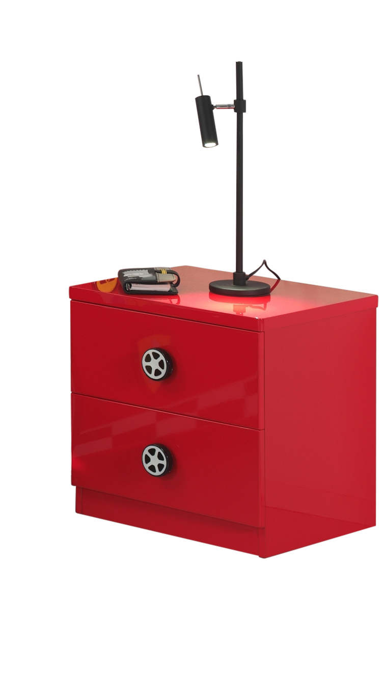 Nachttisch MONZA - rot - 50 cm