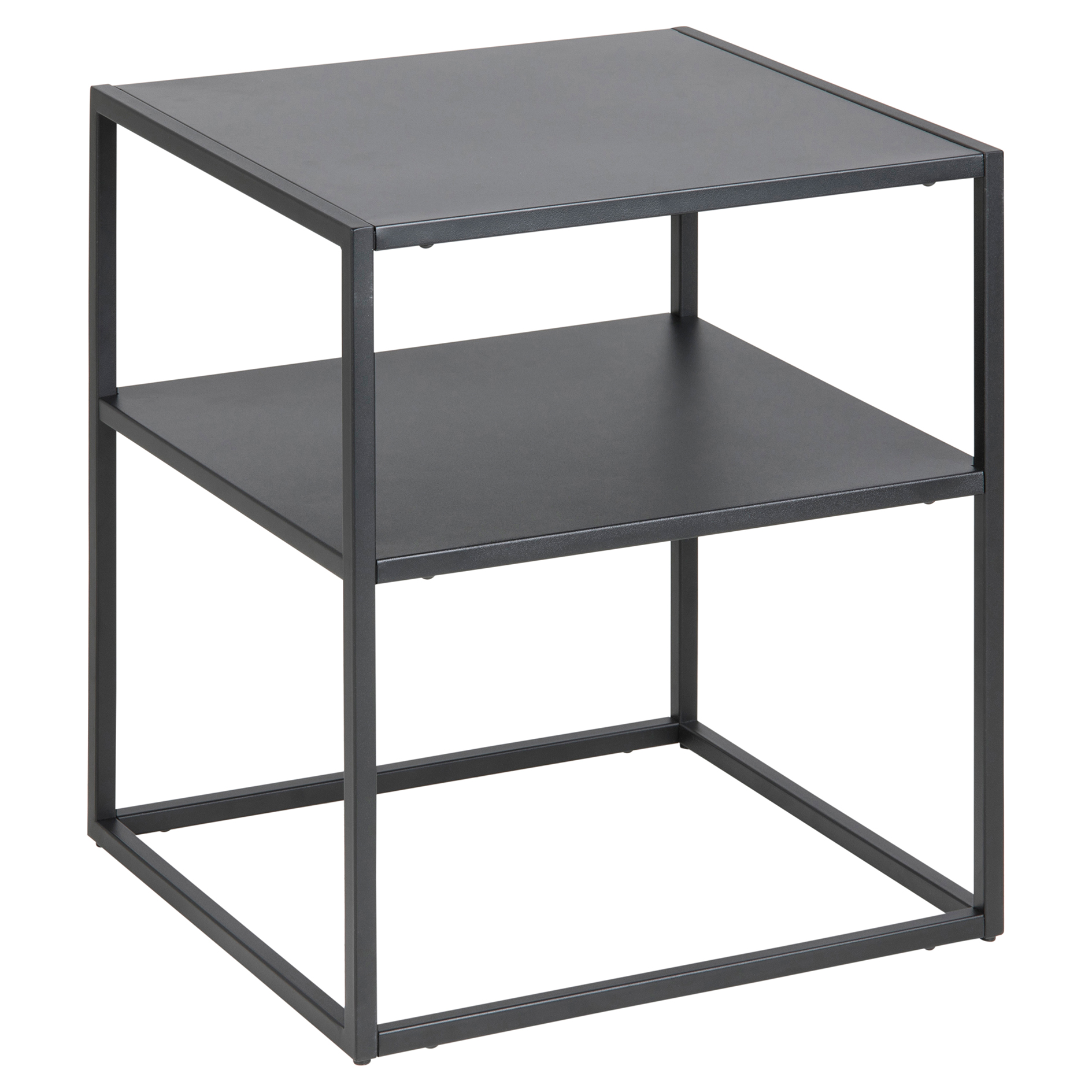 Nachttisch NEWTON - schwarz matt - Stahl - 45x40 cm