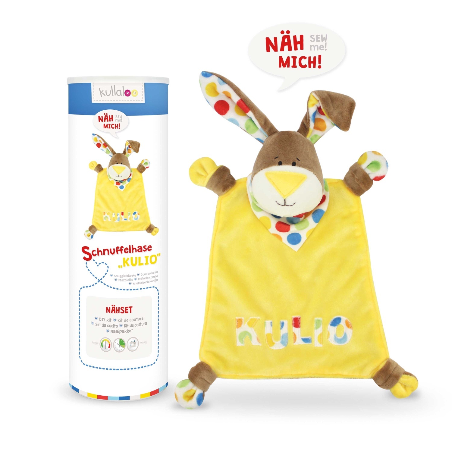 Nähset Kullaloo KUSCHELTUCHHASE KULIO - gelb - mit Material