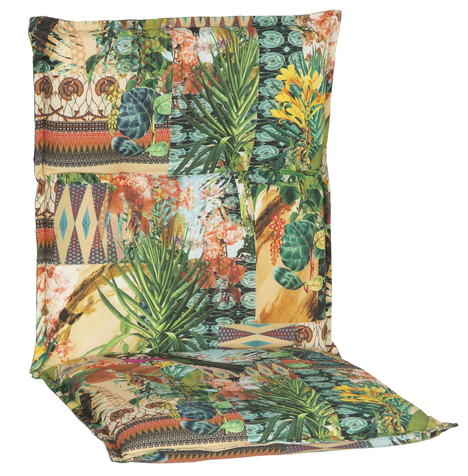 Niederlehner-Auflage - bunt - Dschungel mit Vogel - 98x46 cm