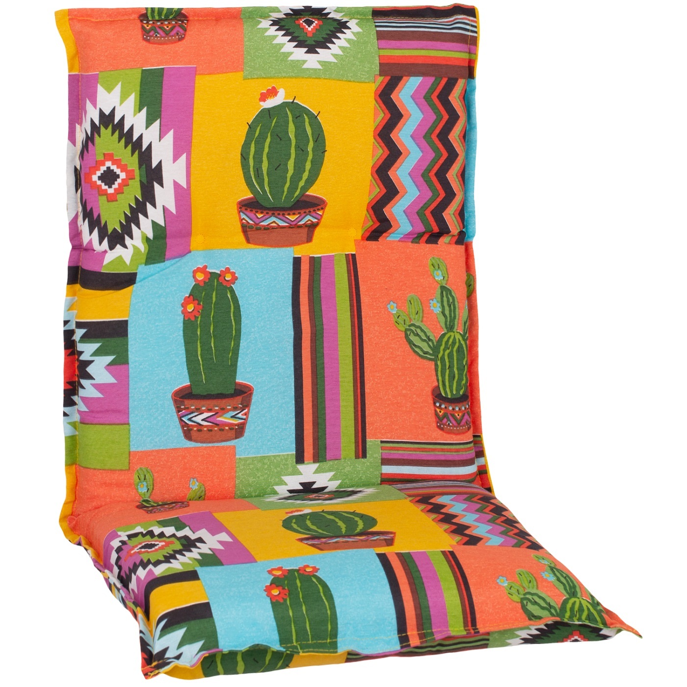 Niederlehner-Saumauflage - bunt - Kakteen - 98x46 cm