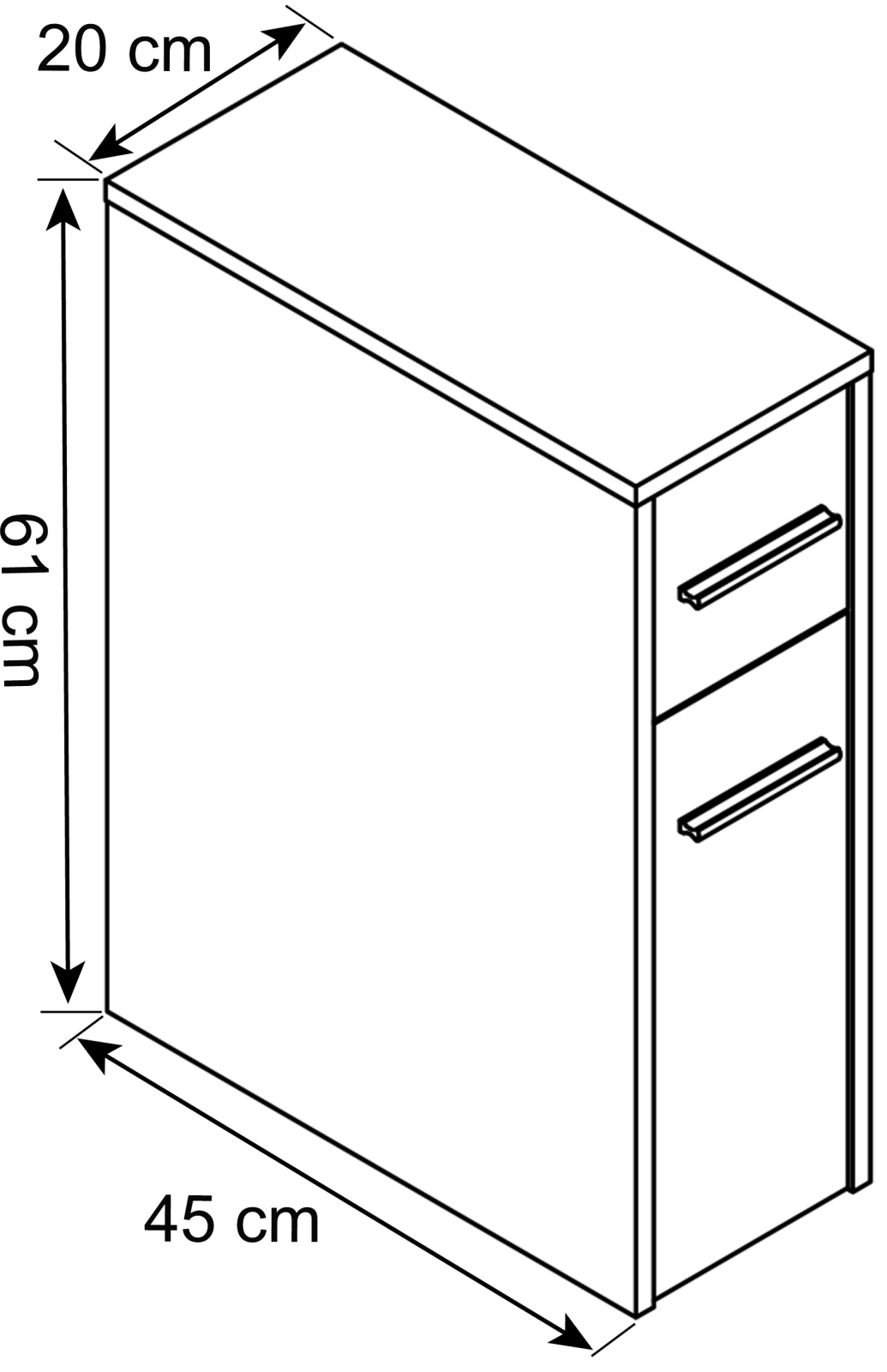 Nischenschrank ZALO - weiß - 61 cm