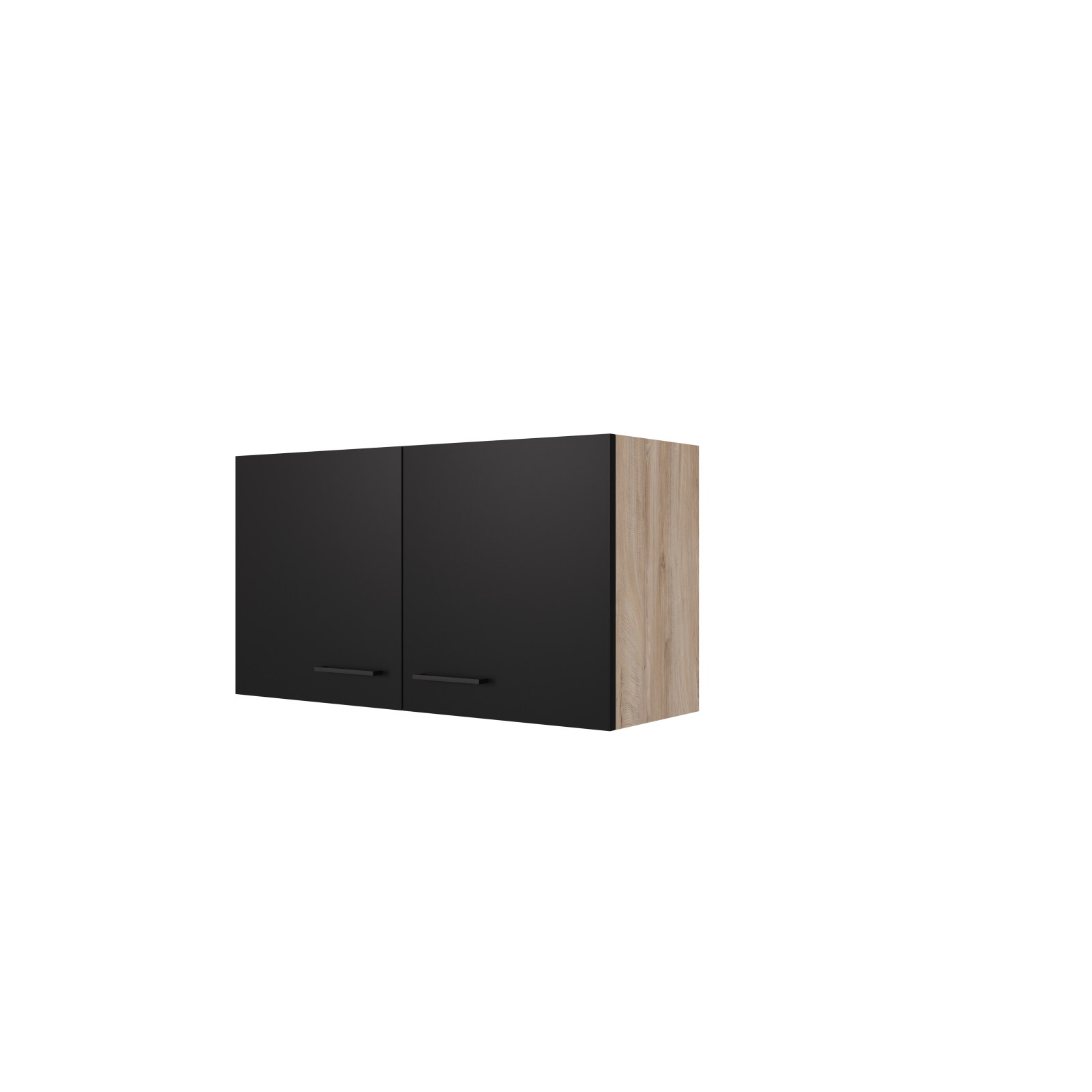 Oberschrank CAPRI - Touch schwarz - Endgrain Oak - 100x54,8 cm