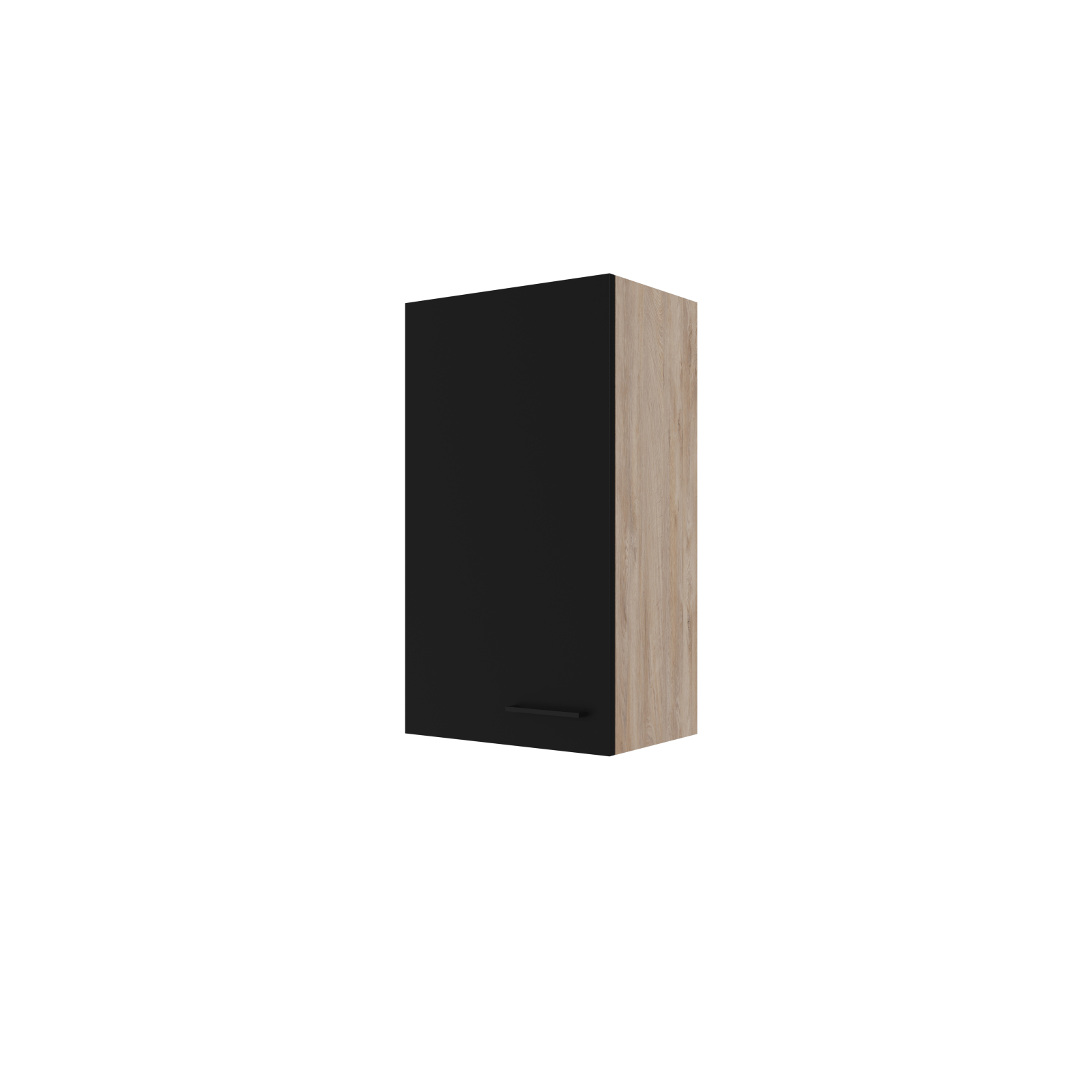 Oberschrank CAPRI - Touch schwarz - Endgrain Oak - 50x89 cm