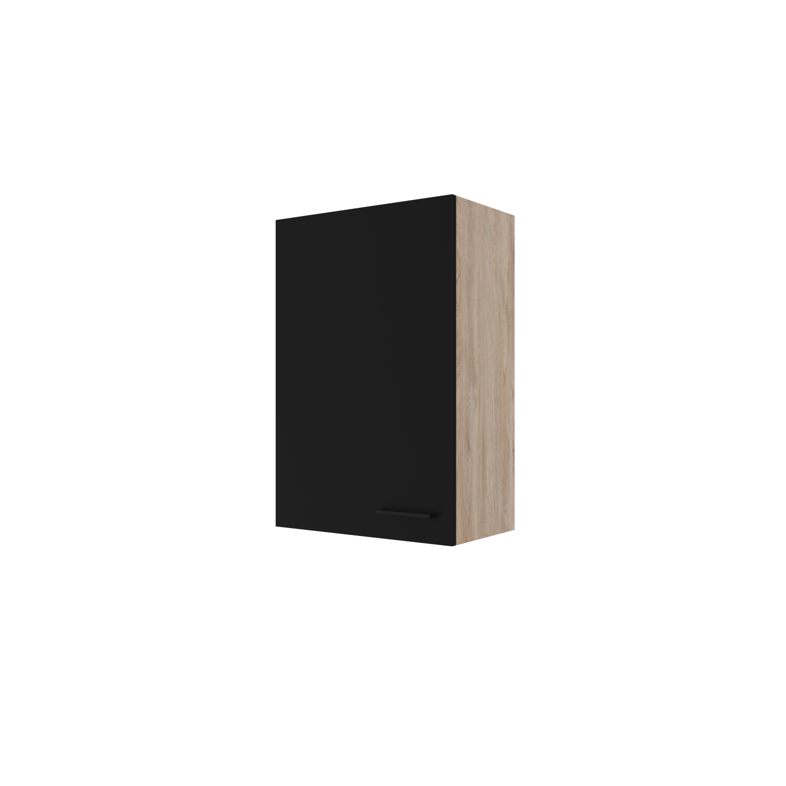 Oberschrank CAPRI - Touch schwarz - Endgrain Oak - 60x89 cm