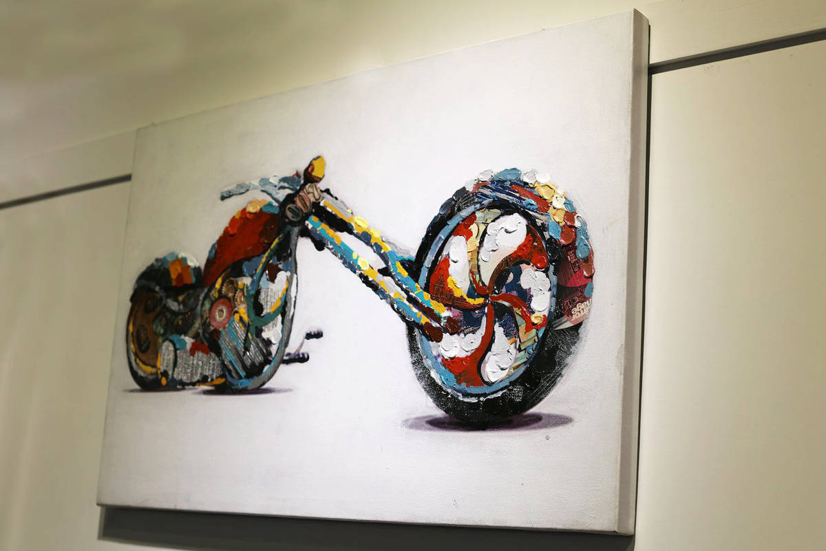 Öl-Wandbild SPEED - bunt - 90x60 cm