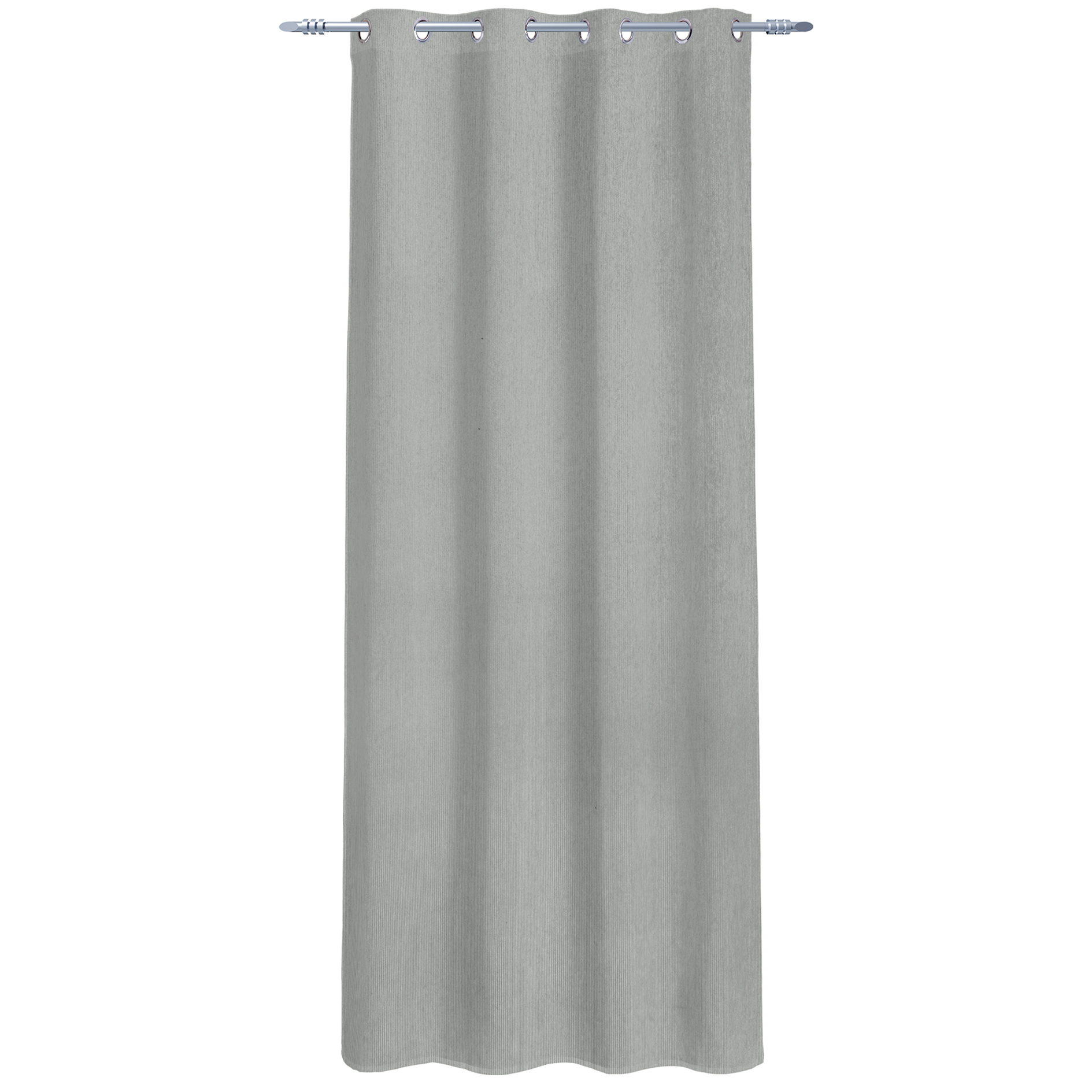 Ösenvorhang - silber - Cord - 140x245 cm