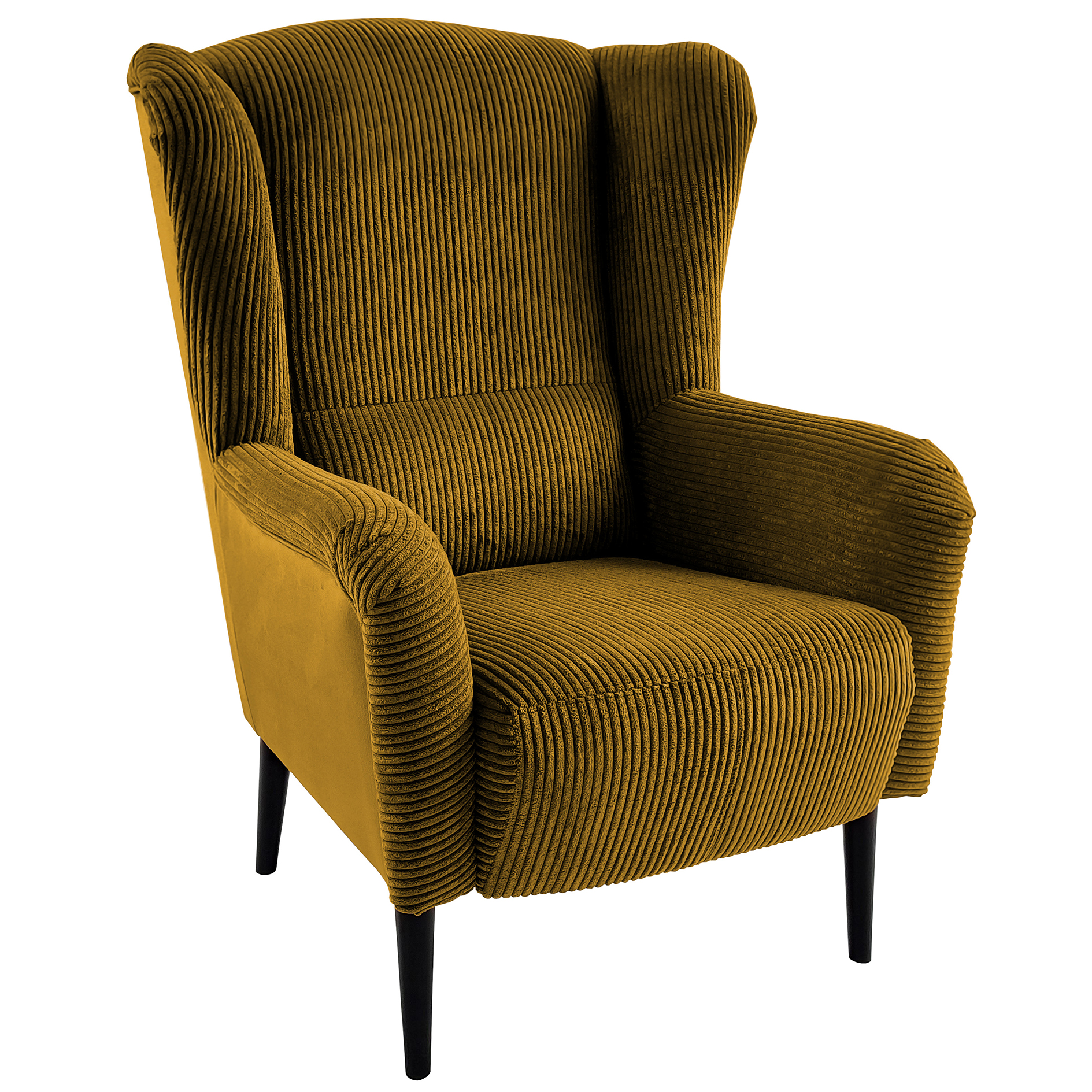Ohrensessel - gold - Wellenfederung - Cord