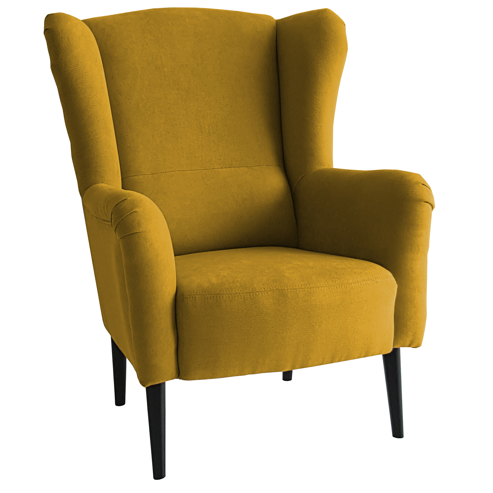 Ohrensessel - mustard - Wellenfederung - Microfaser