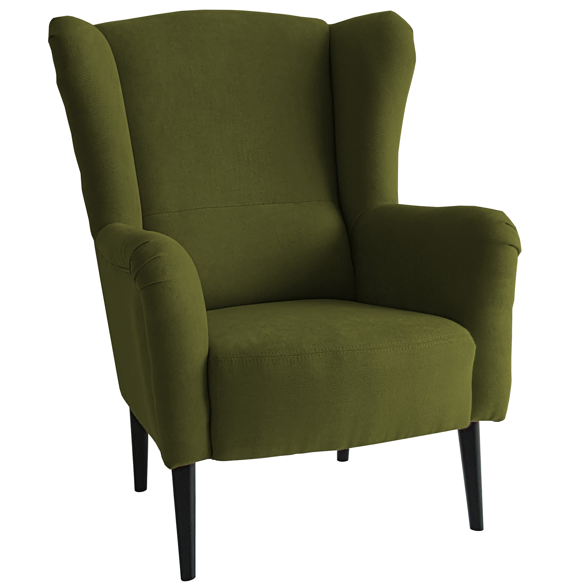 Ohrensessel - olive - Wellenfederung - Microfaser