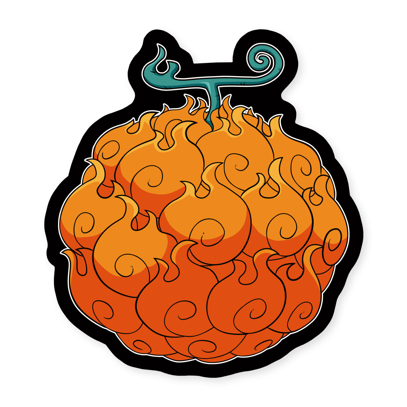 One Piece Konturenkissen - orange-grün