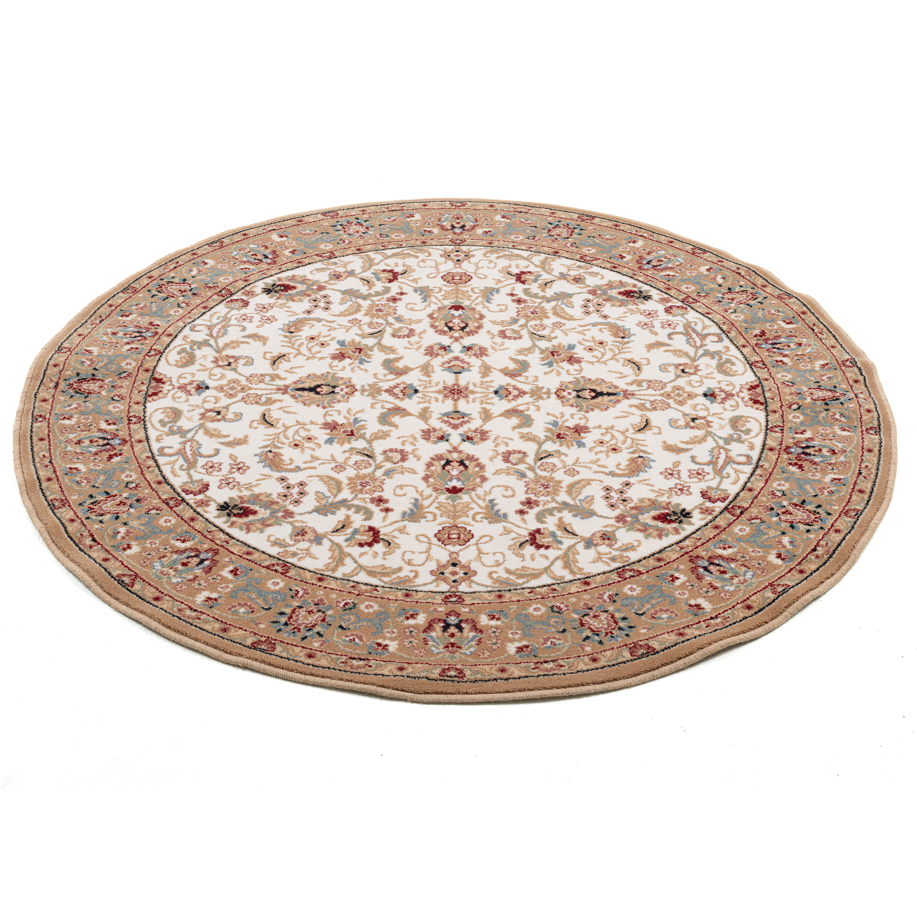Orient-Teppich DOLNA - beige - Schurwolle - Ø 133 cm