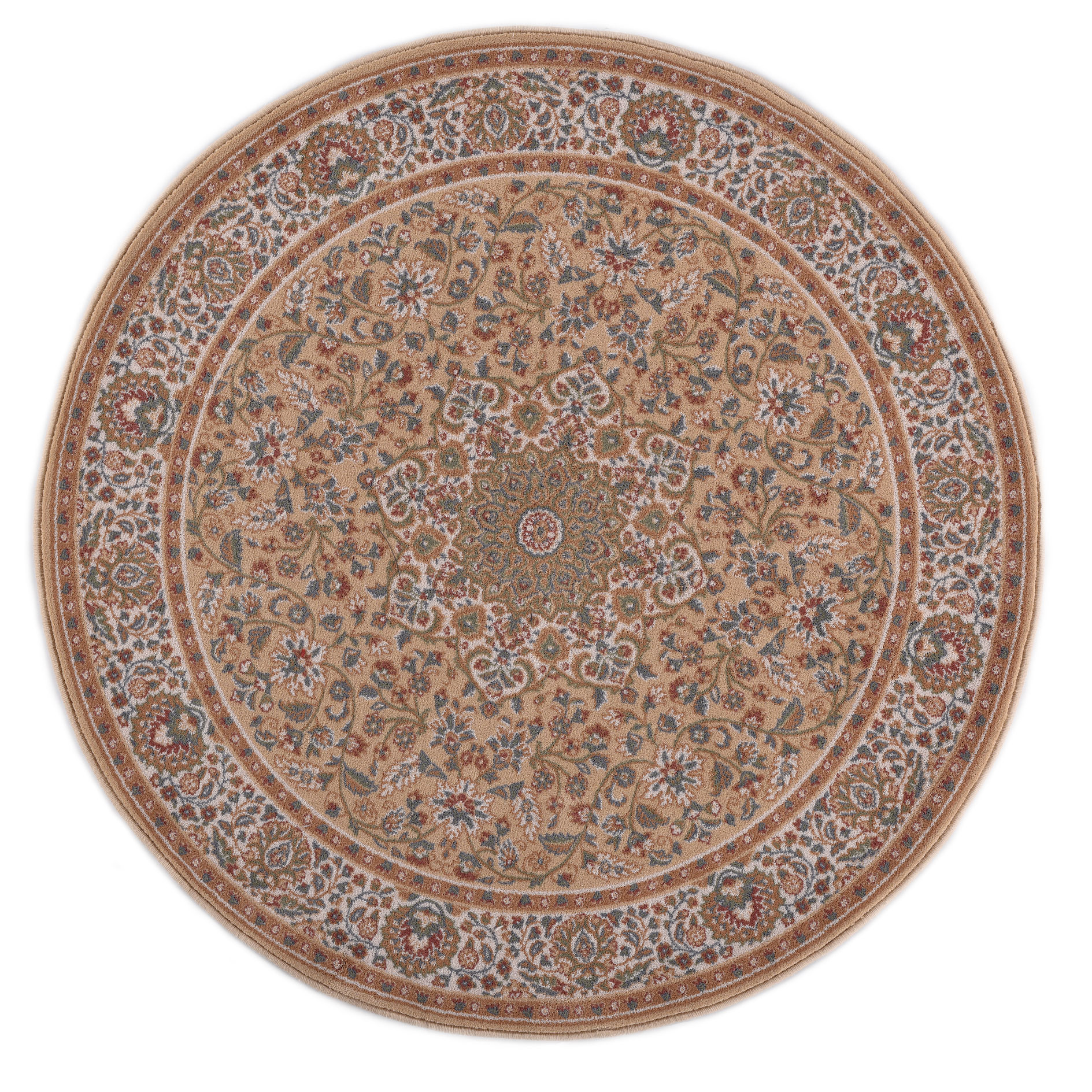 Orient-Teppich DOLNA - sand - Schurwolle - Ø 133 cm