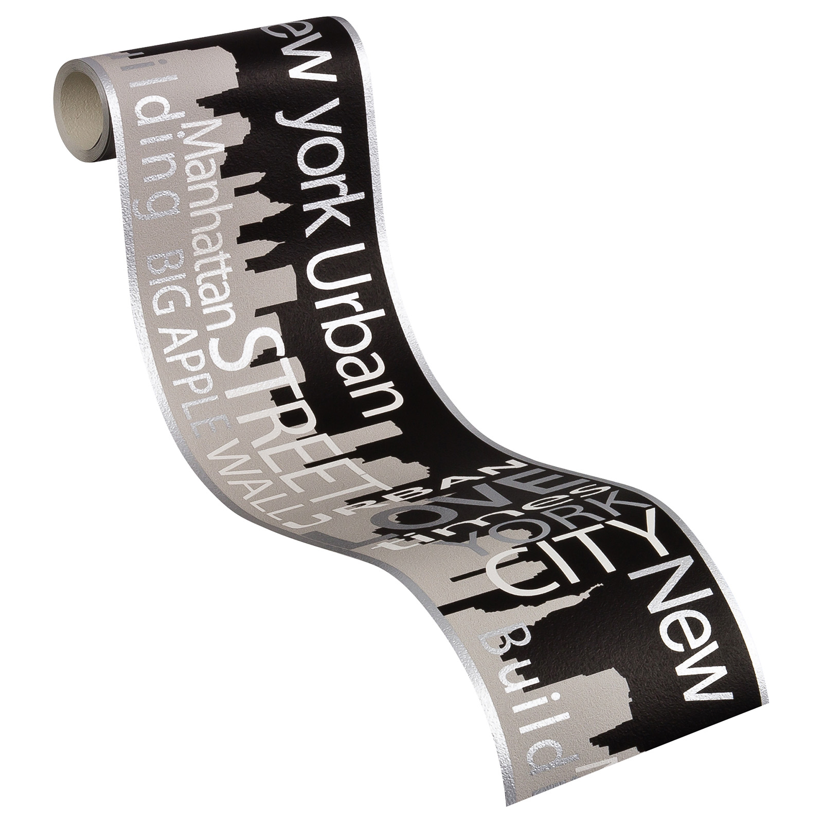 Papier-Borte BOYS & GIRLS 4 - grau metallic - New York - 13 cm