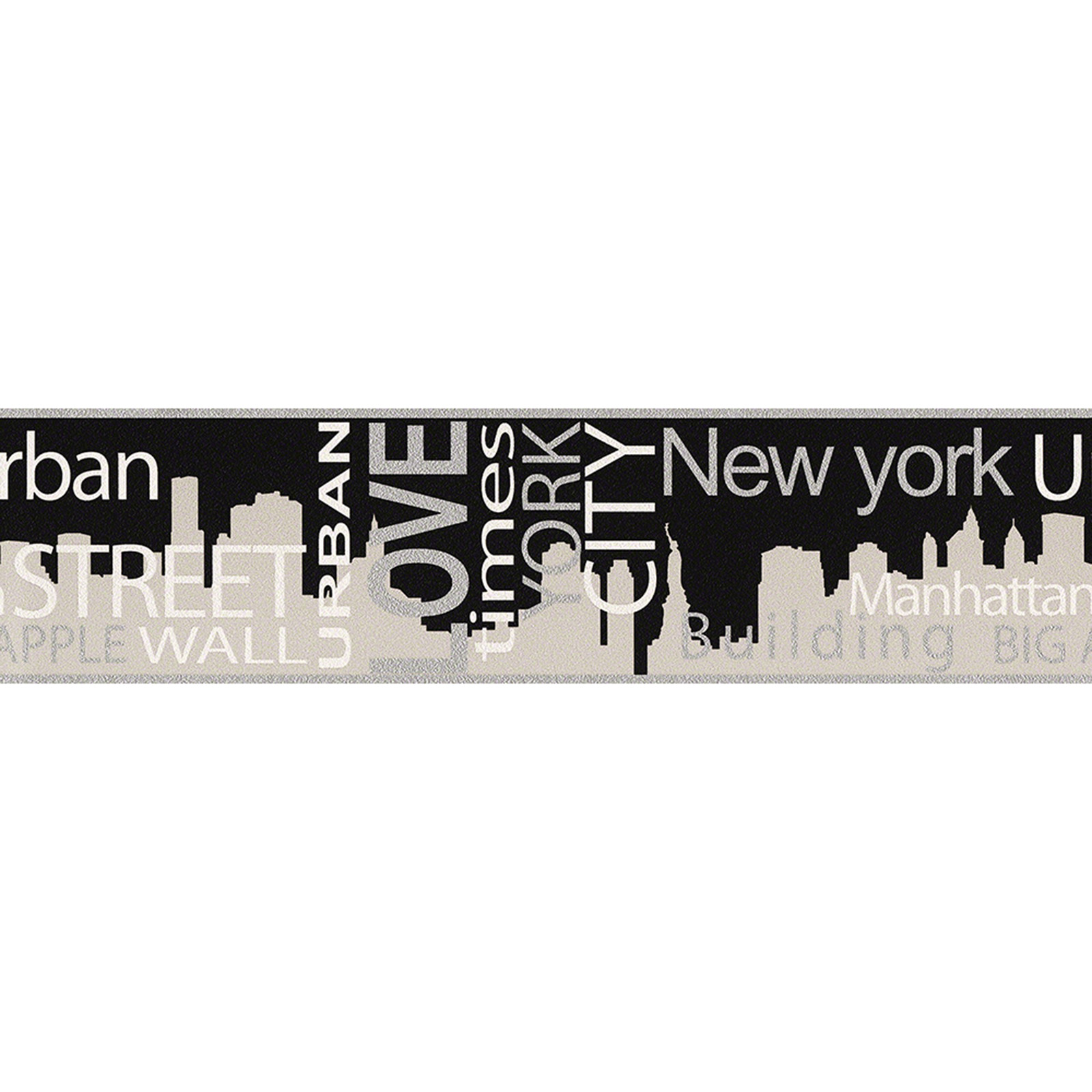 Papier-Borte BOYS & GIRLS 4 - grau metallic - New York - 13 cm