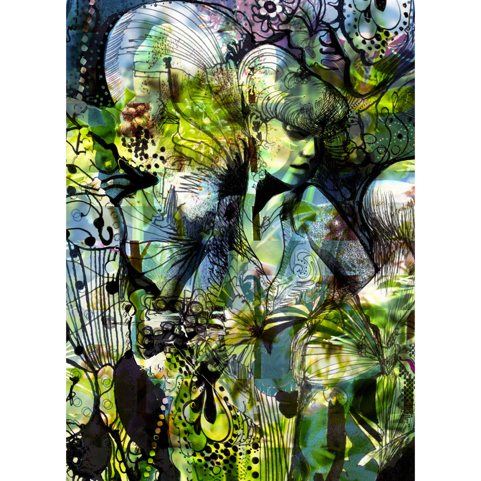 Papier-Fototapete APHRODITE'S GARDEN - grün - 184x254 cm