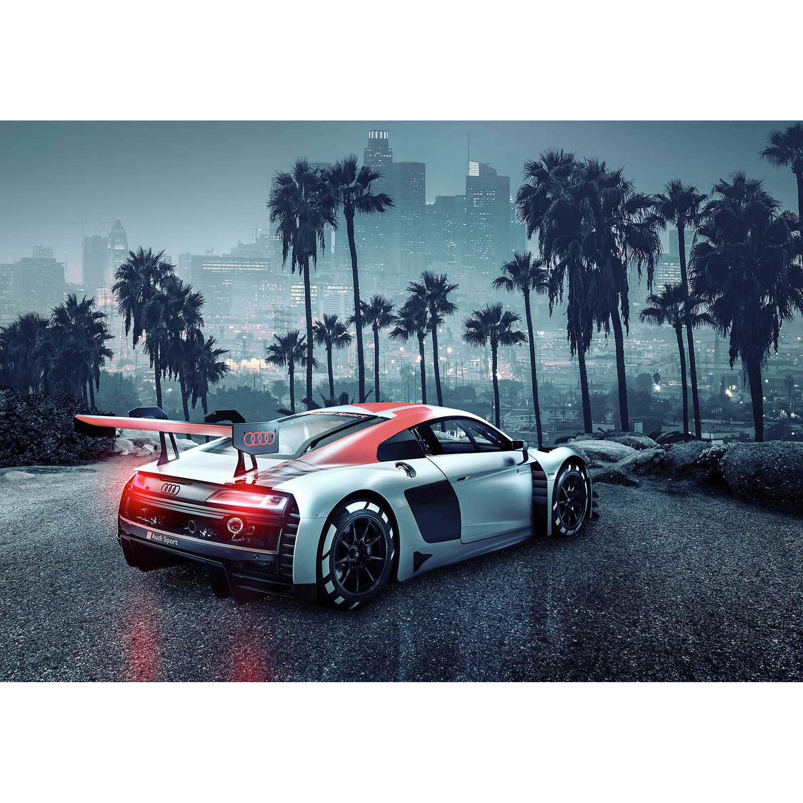 Papier-Fototapete AUDI R8 L.A. - bunt - 368x254 cm
