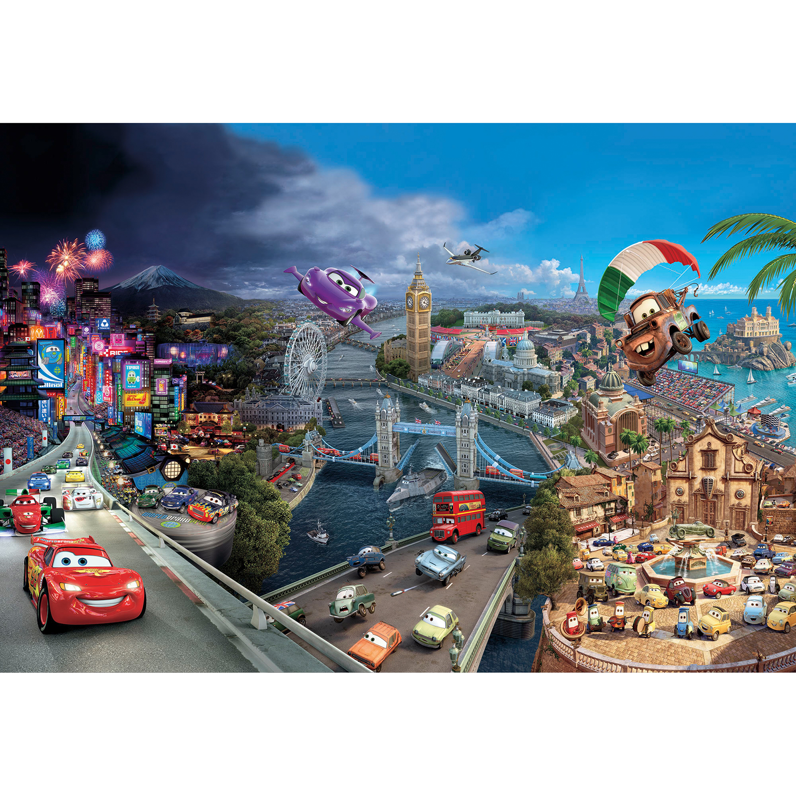 Papier-Fototapete CARS WORLD - bunt - 368x254 cm