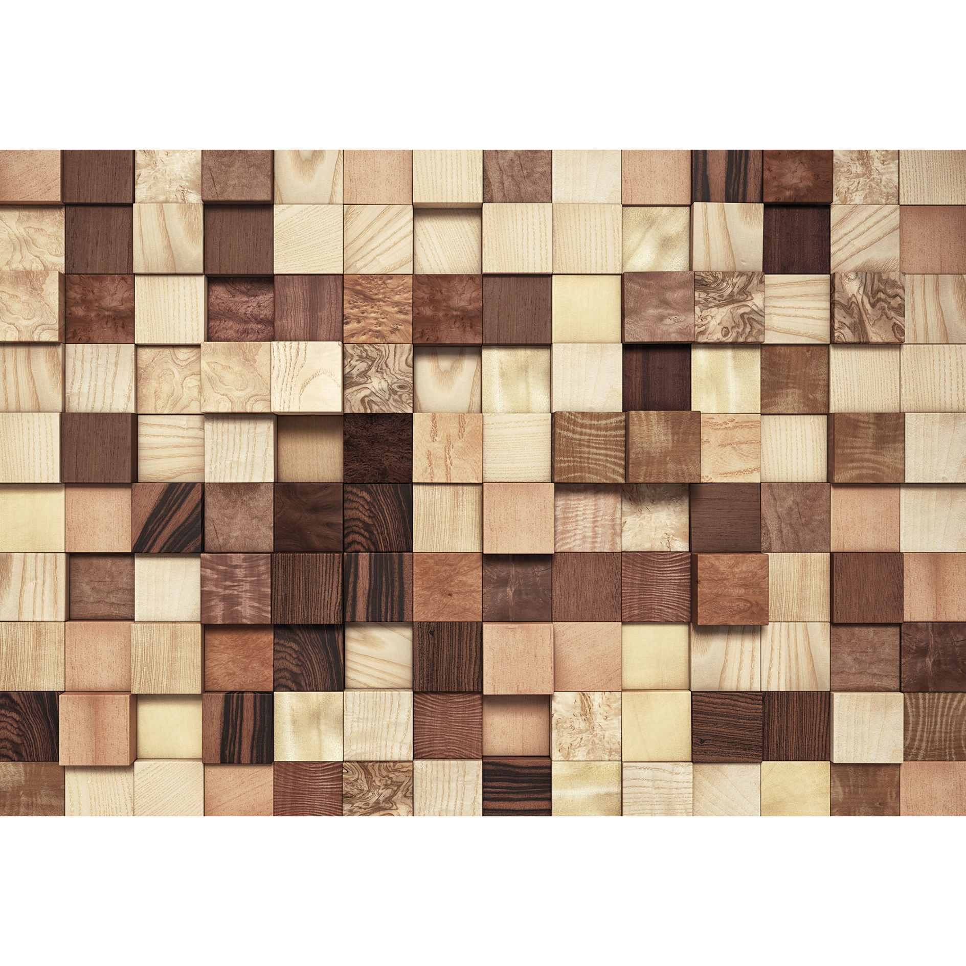 Papier-Fototapete LUMBERCHECK - beige-braun - 368x254 cm