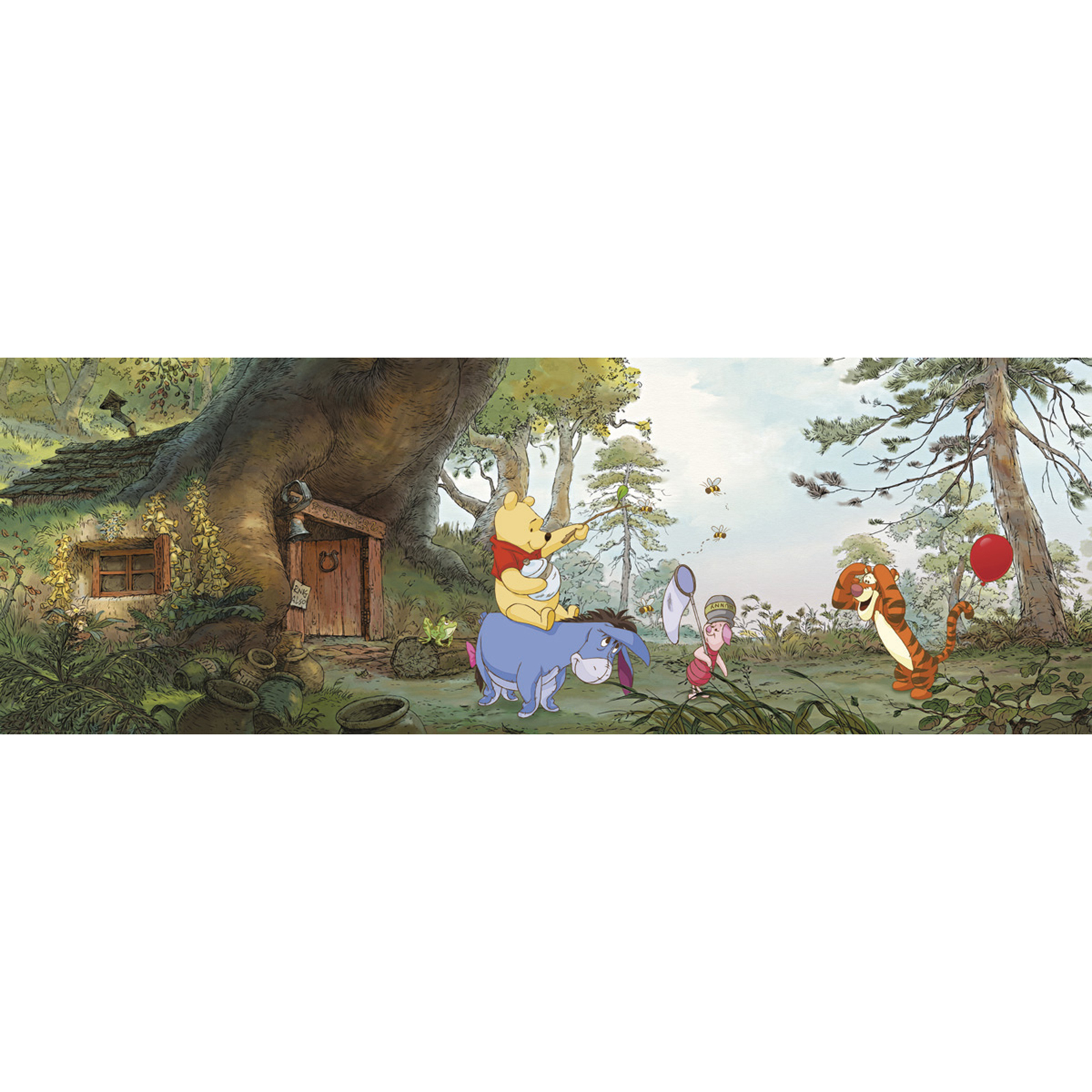 Papier Fototapete POOHS HOUSE - bunt - 368x127 cm