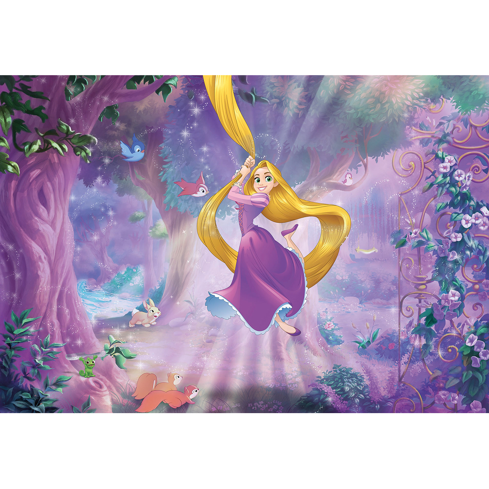 Papier-Fototapete RAPUNZEL - lila-blau - 368x254 cm