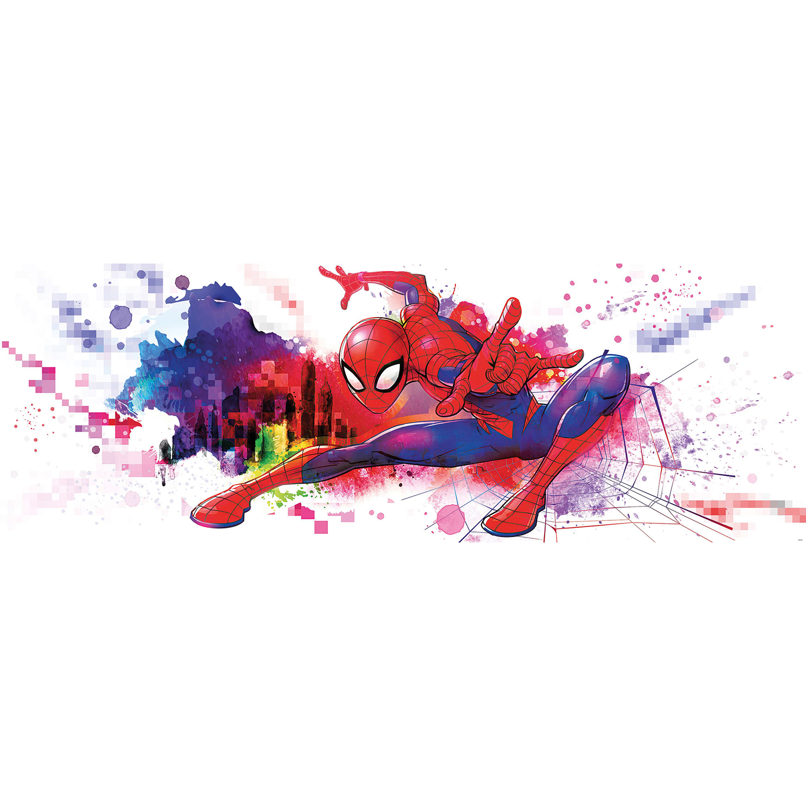 Papier-Fototapete SPIDER-MAN GRAFFITI ART - bunt - 368x127 cm