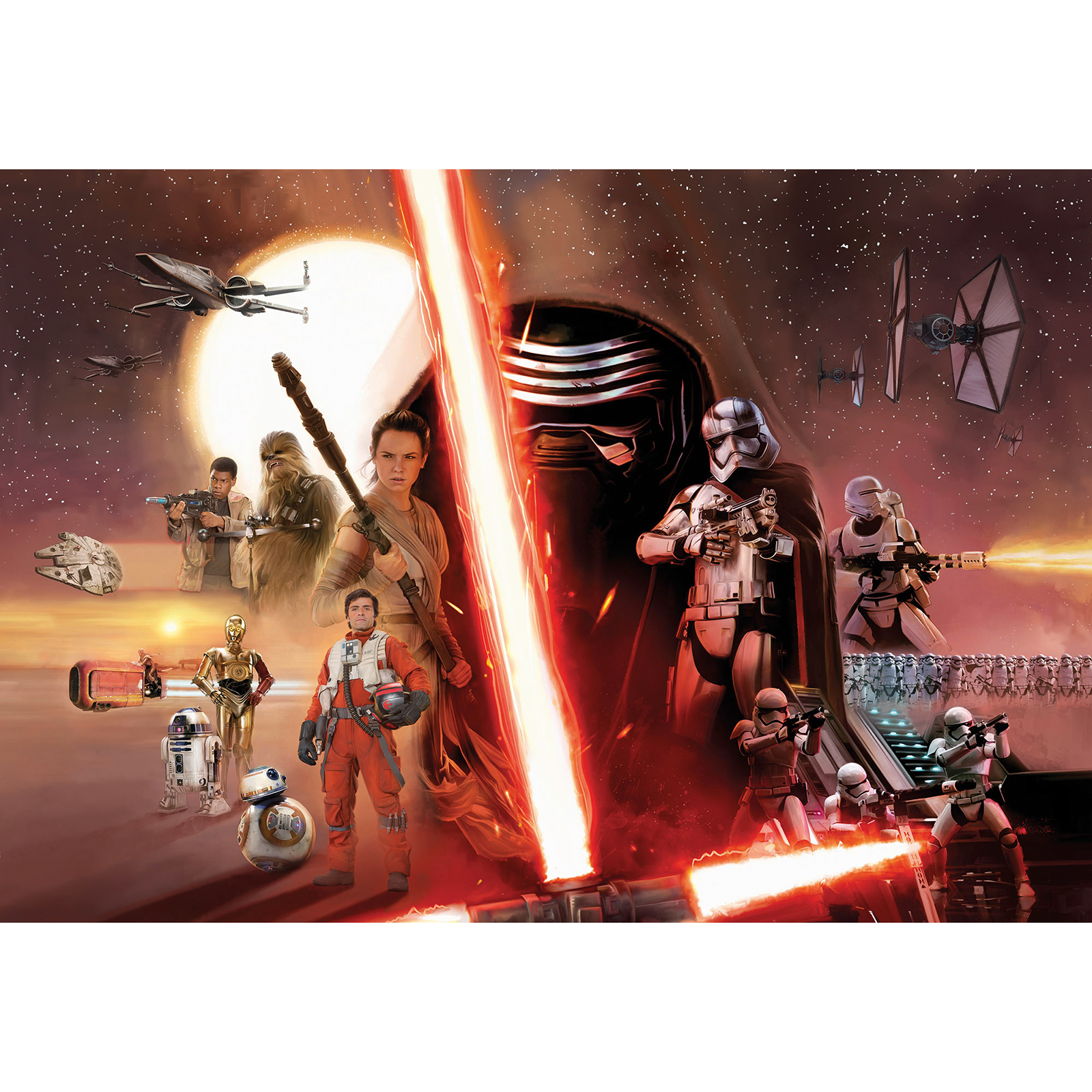 Papier-Fototapete STAR WARS EP7 COLLAGE- 3,68 Meter