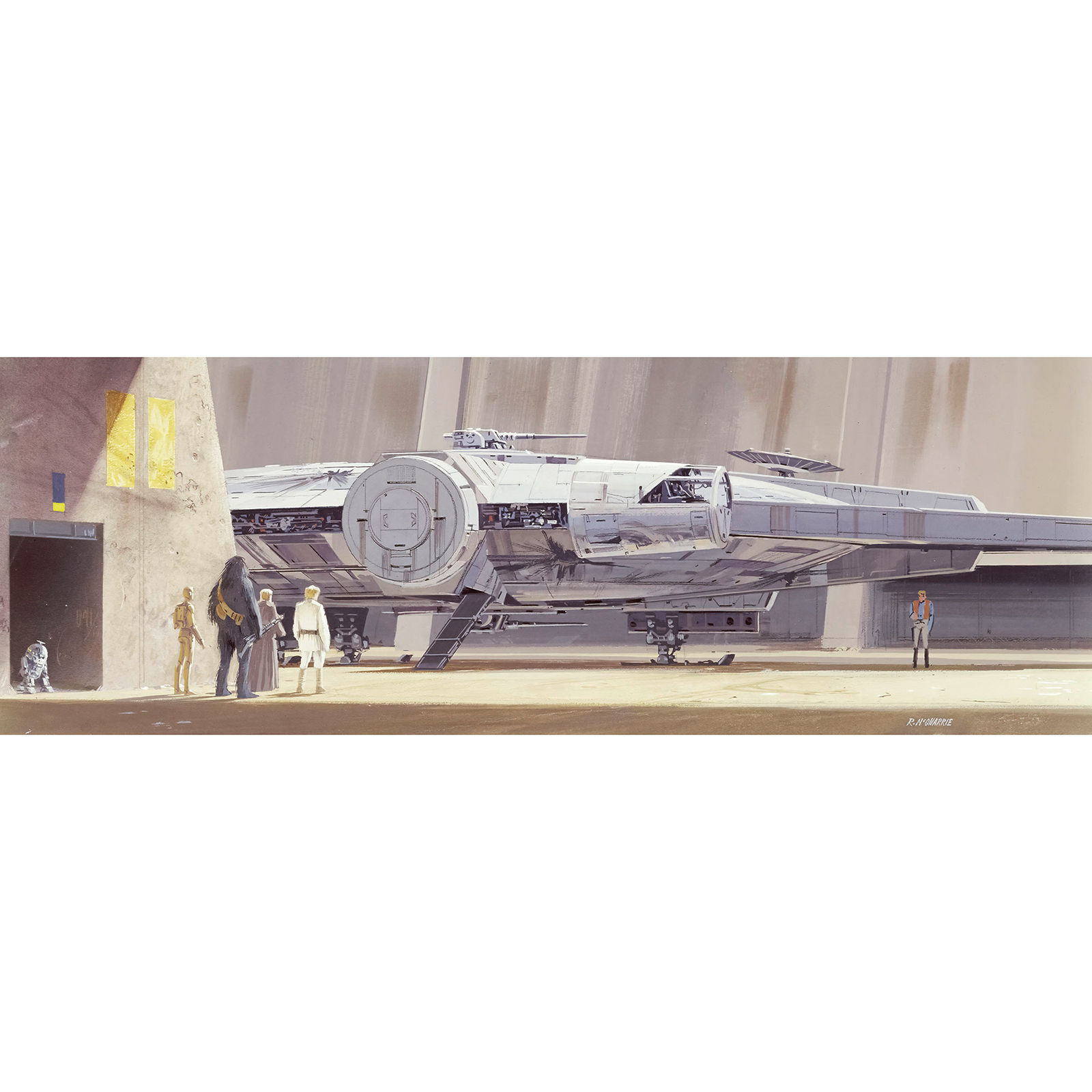 Papier-Fototapete STAR WARS MILLENIUMFALCON - bunt - 368x127 cm